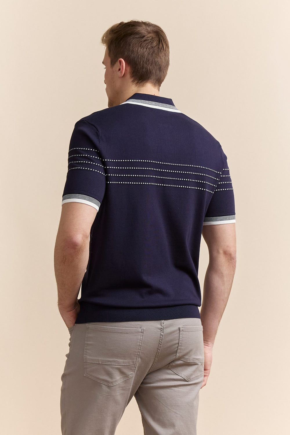 Polo en tricot détails contrastants