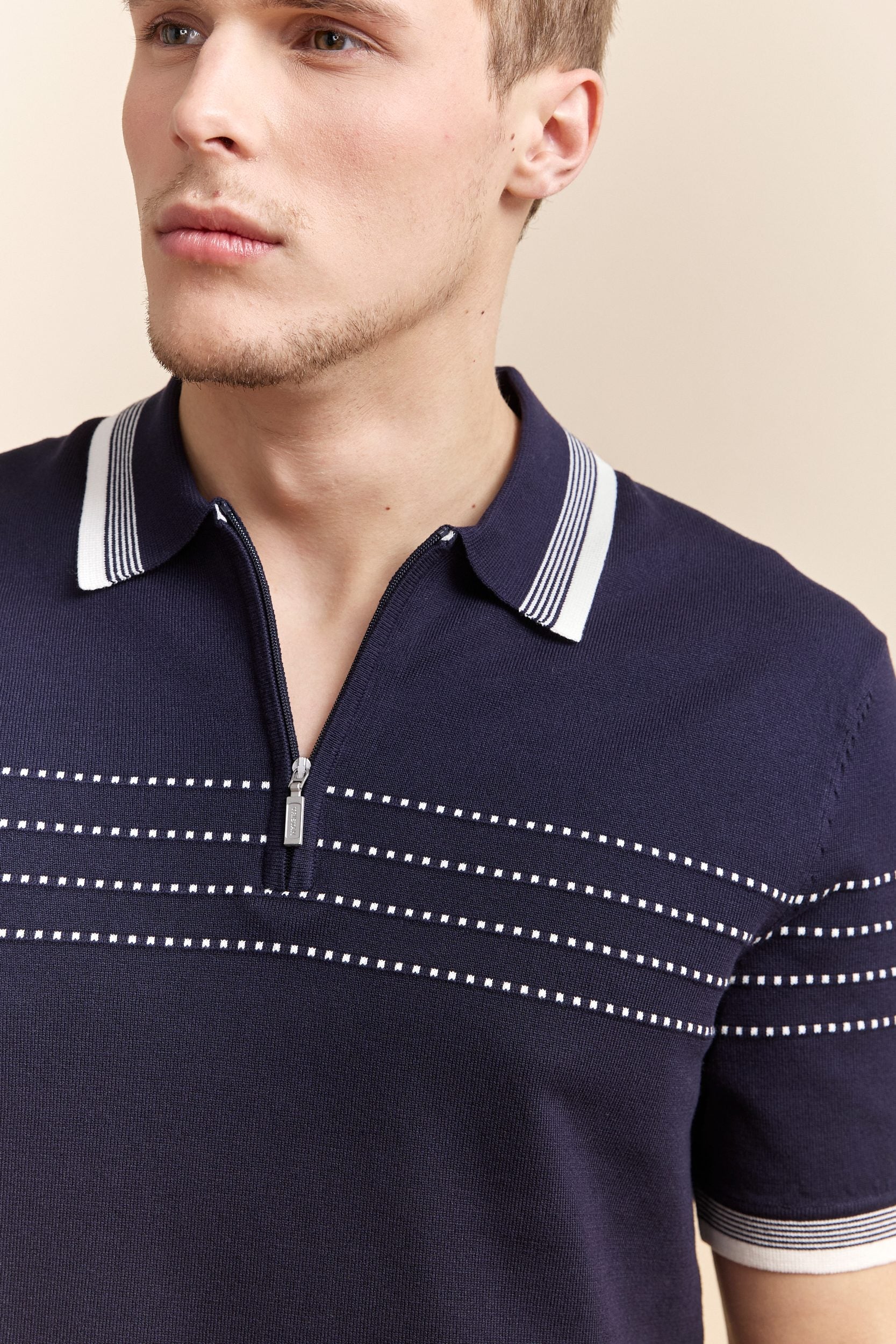 Polo en tricot détails contrastants