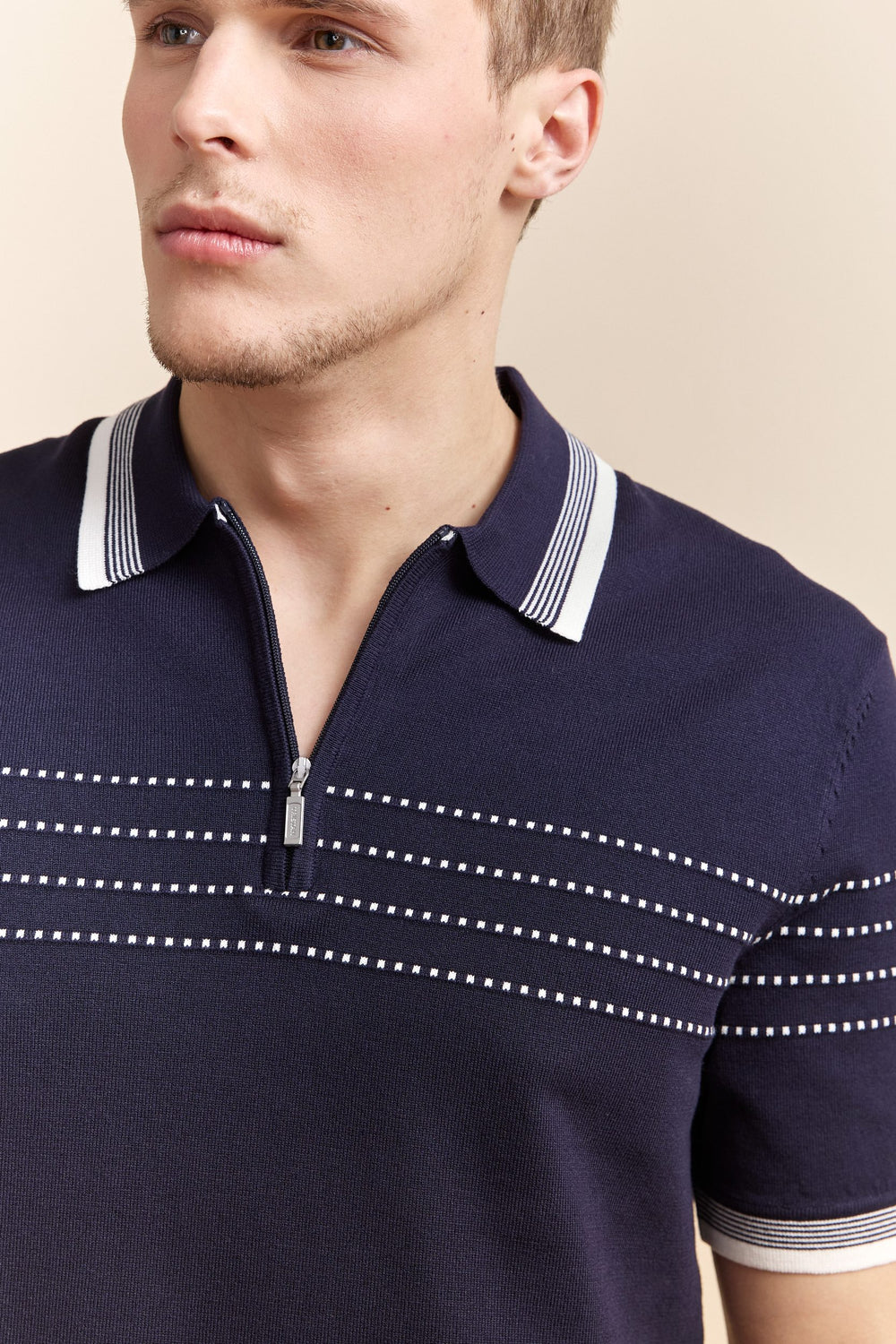 Polo en tricot détails contrastants