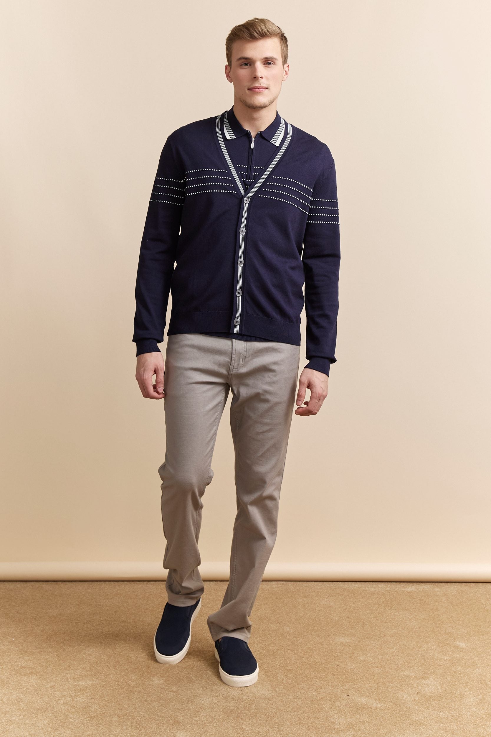Polo en tricot détails contrastants