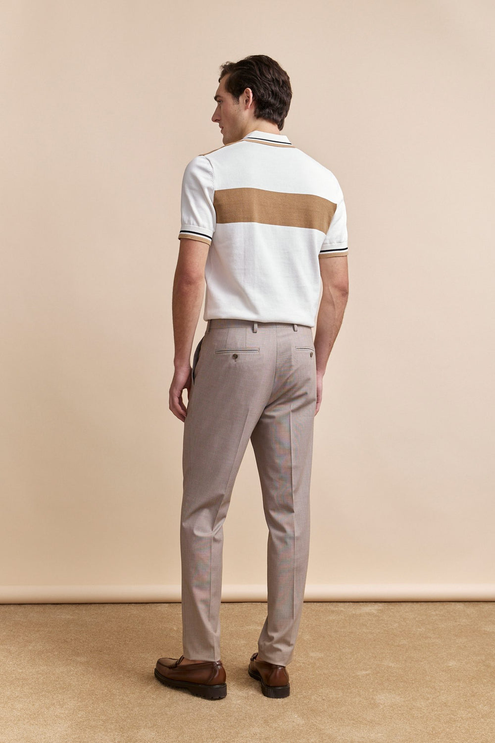 Polo en tricot bloc de couleurs