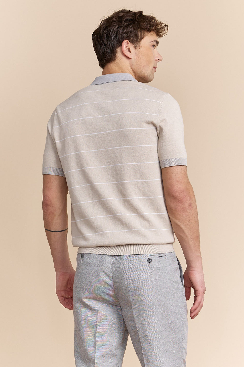 Polo en maille à bloc de rayures