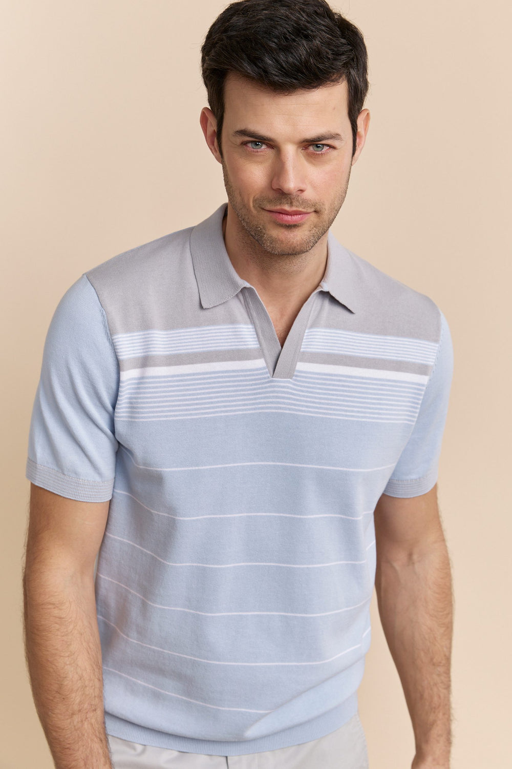 Polo en maille à bloc de rayures