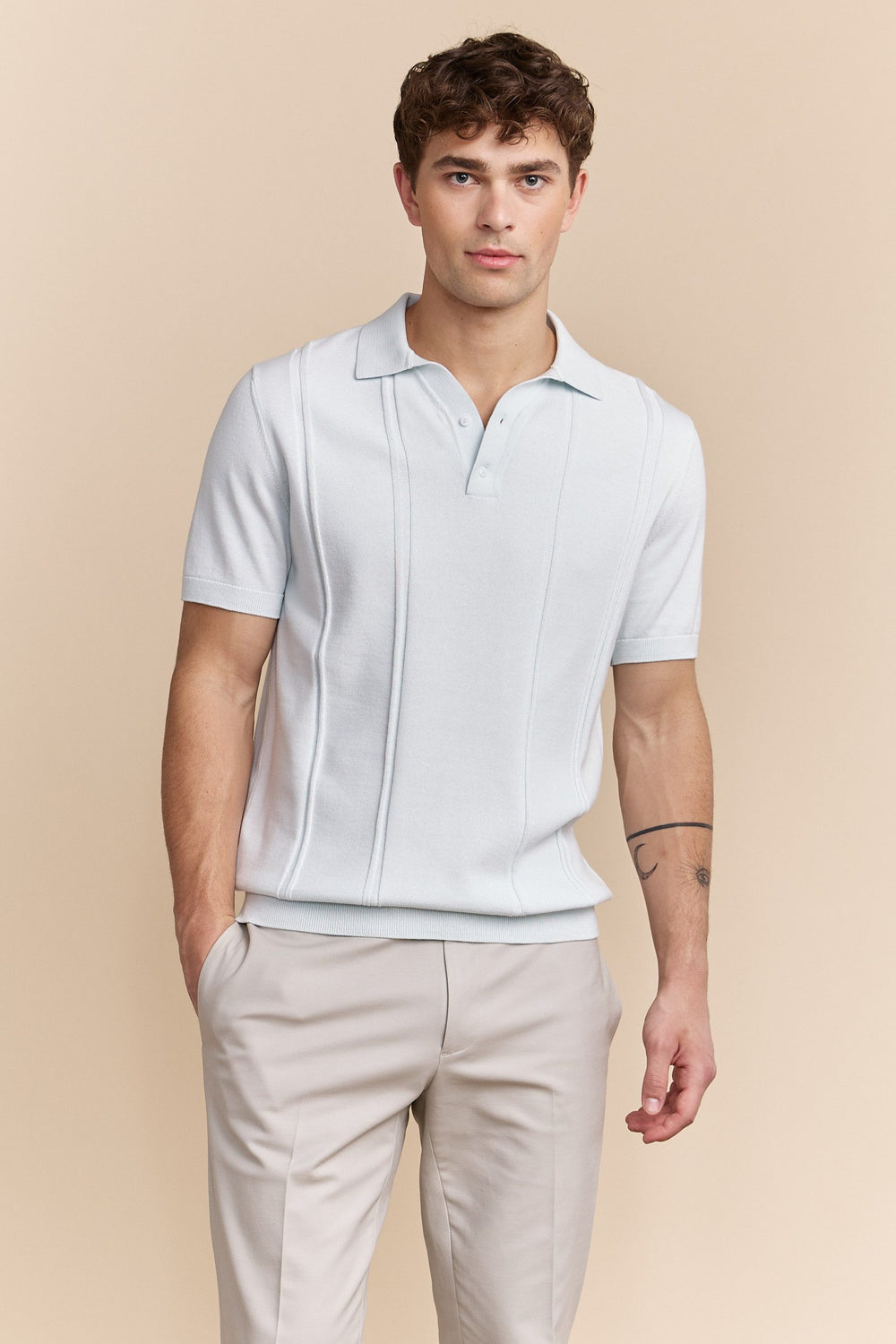 Polo avec rayures texturées