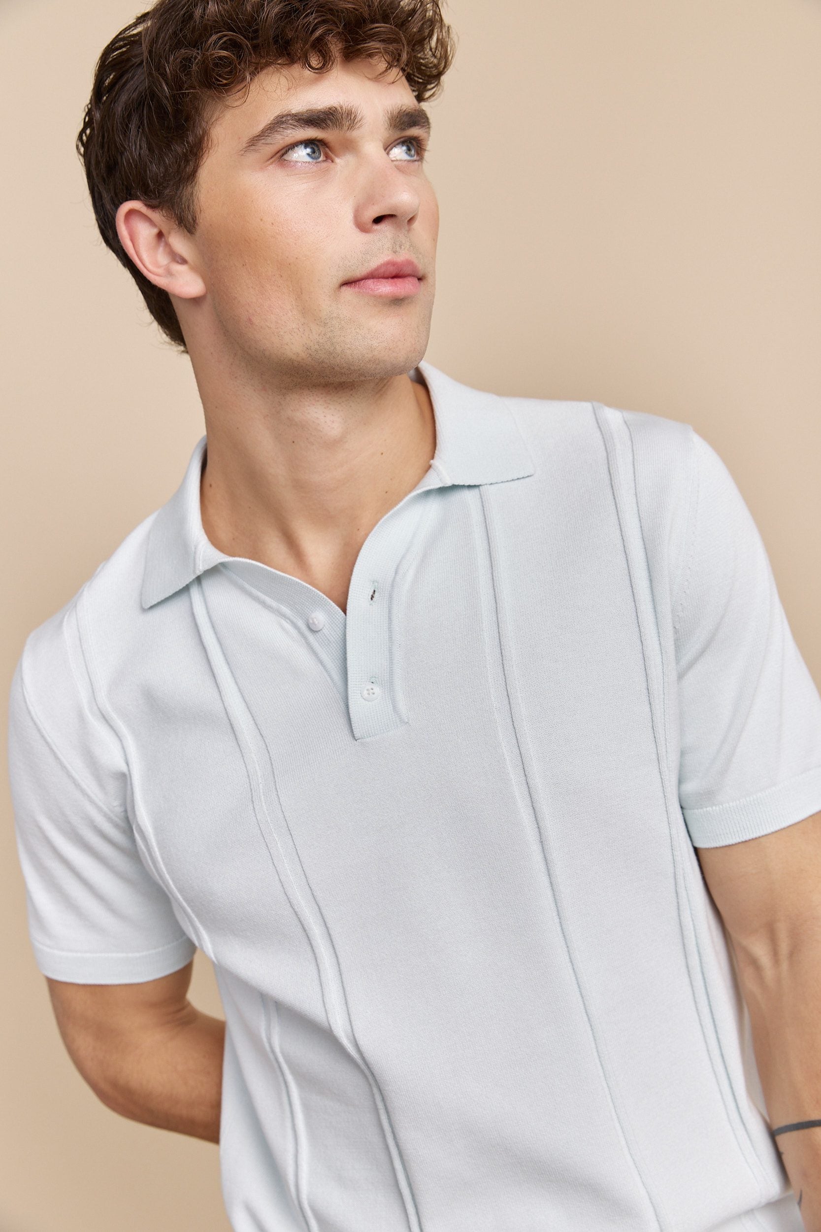 Polo avec rayures texturées