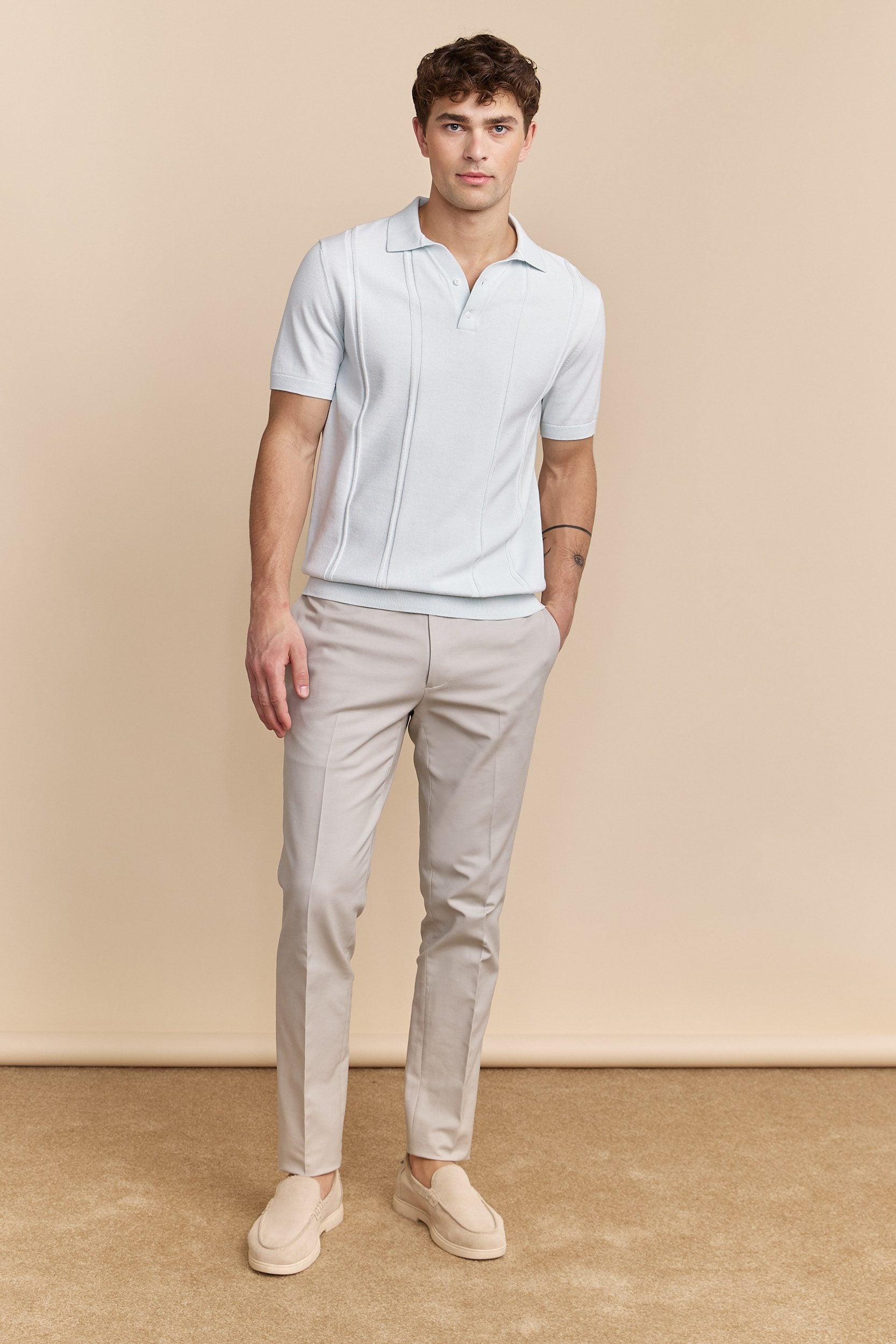 Polo avec rayures texturées