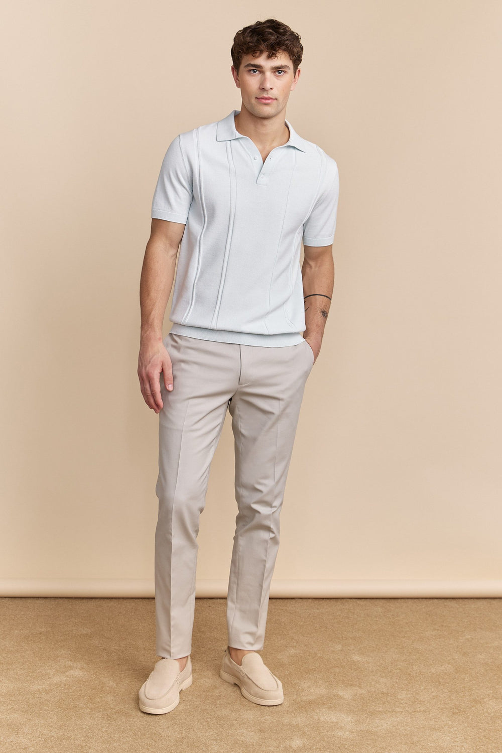 Polo avec rayures texturées