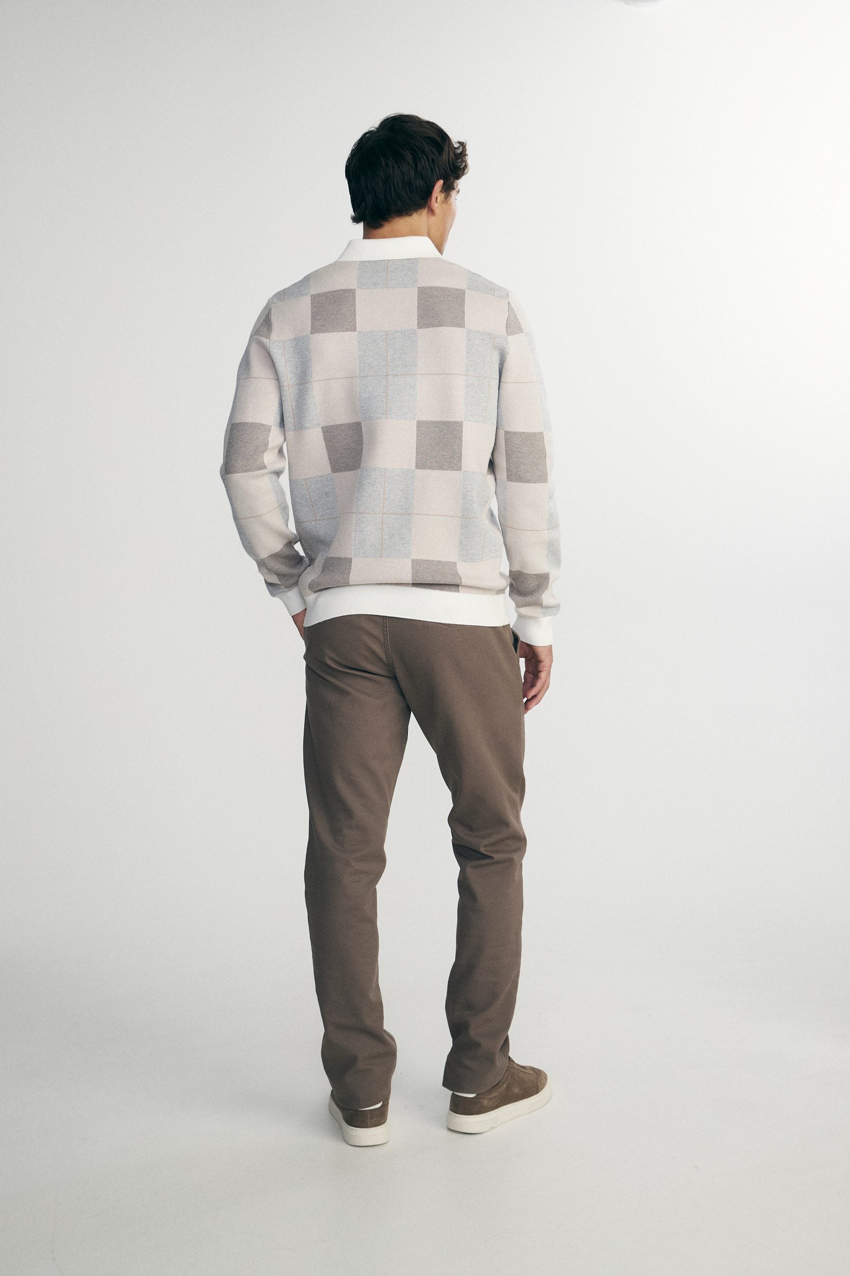 Chandail en maille jacquard à carreaux