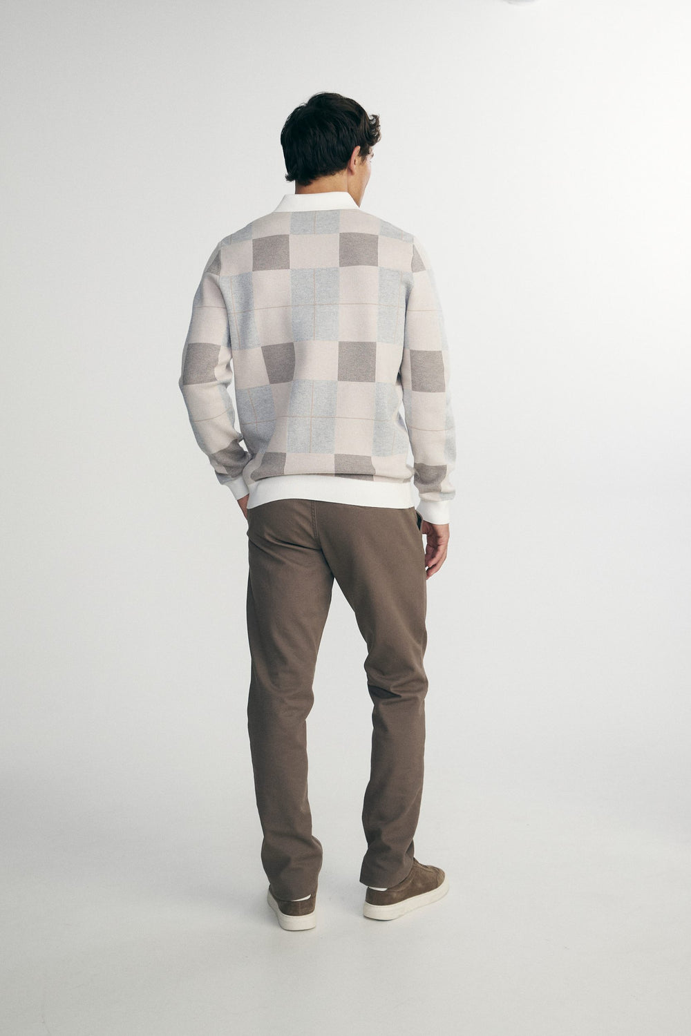 Chandail en maille jacquard à carreaux