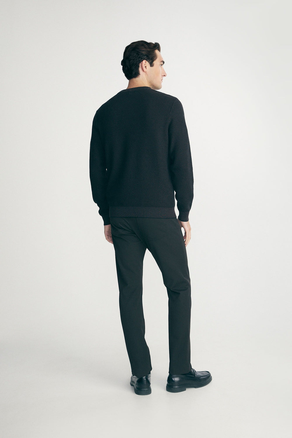 Textured crew-neck sweater