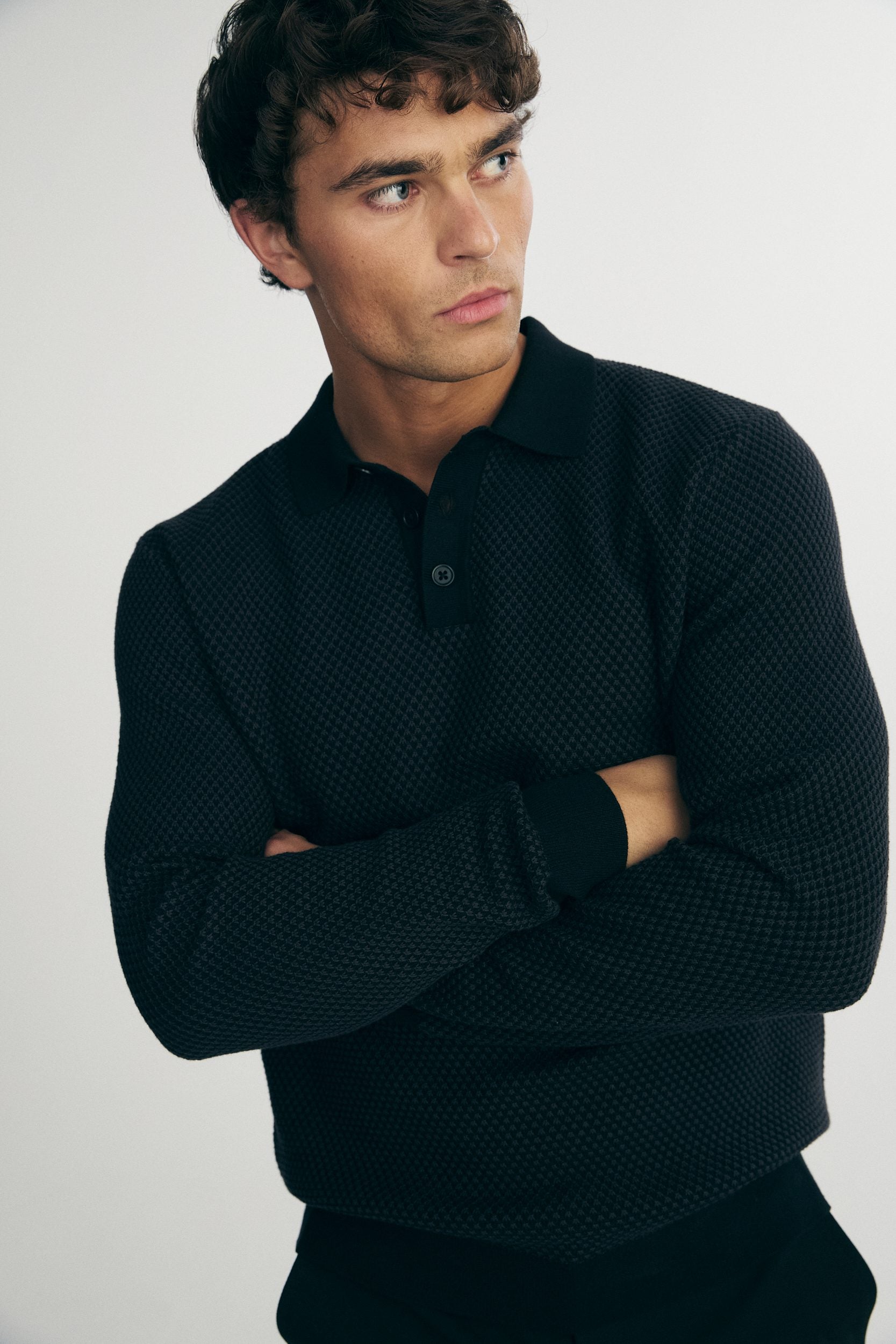 Chandail en maille texturé avec col