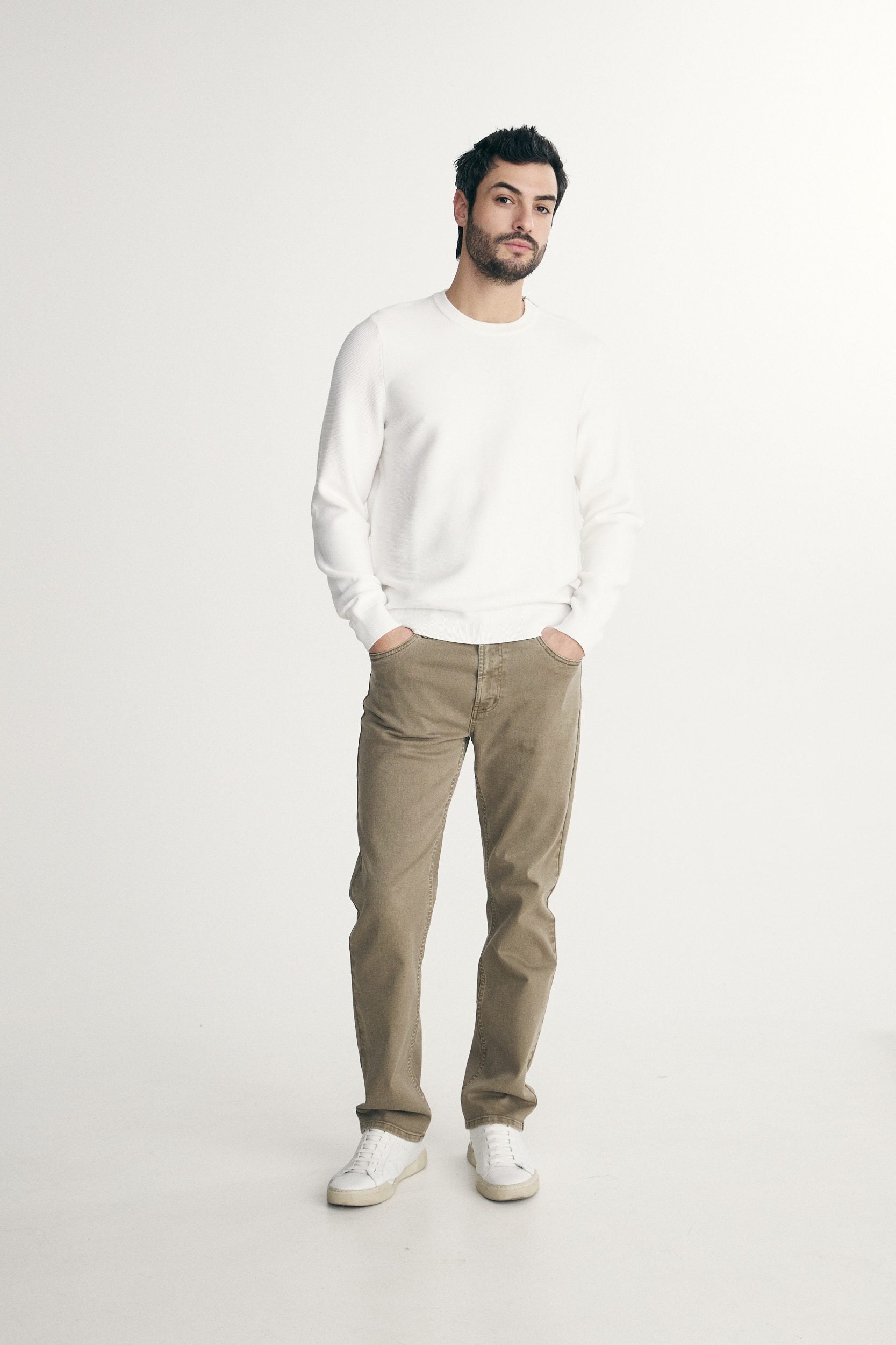 Sweater with shoulder zipper