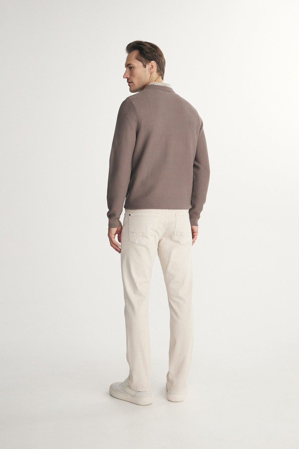 Sweater with shoulder zipper