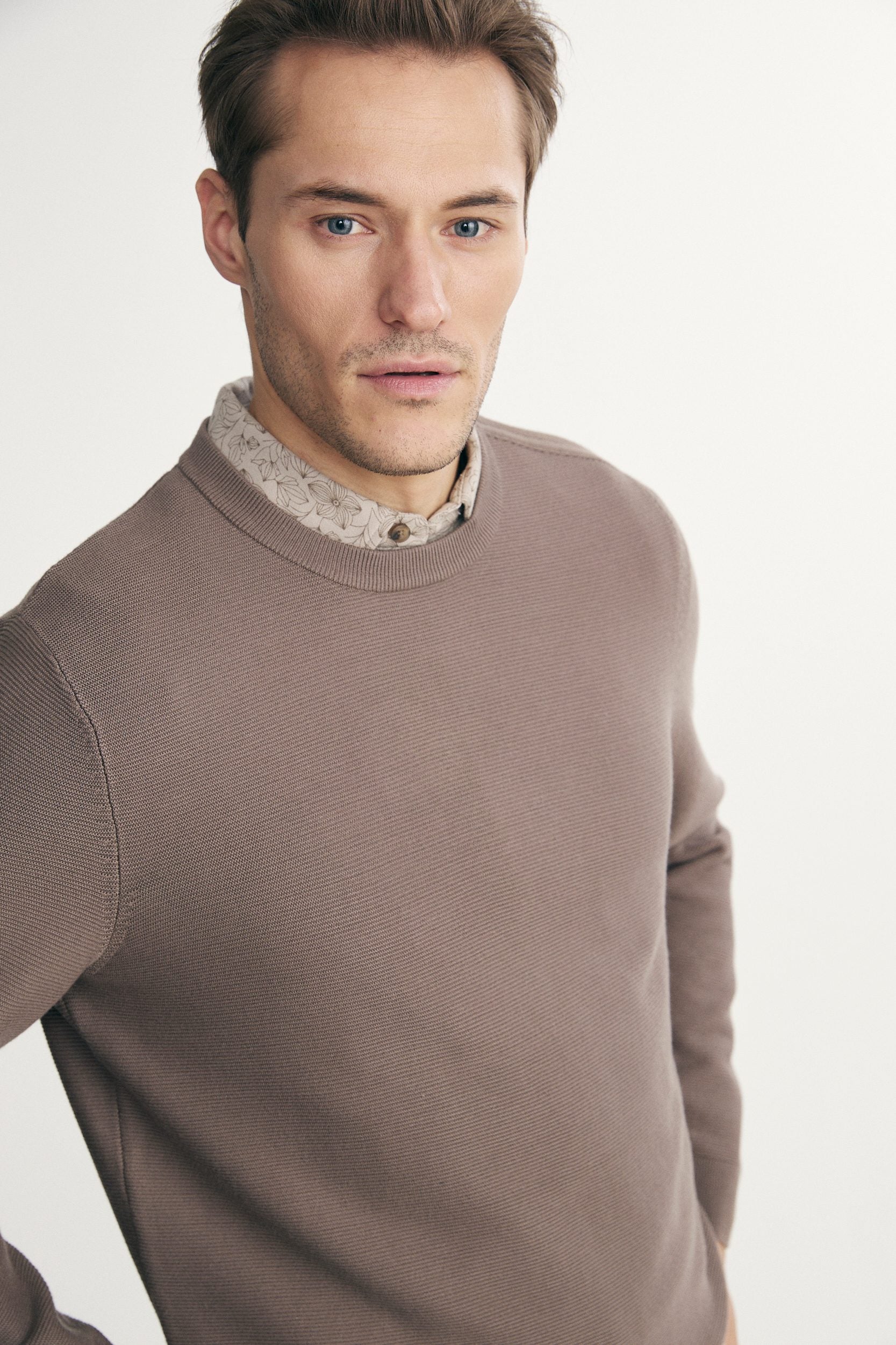 Sweater with shoulder zipper