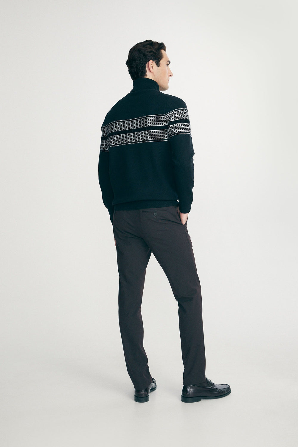 Chandail jacquard à motif pied-de-poule