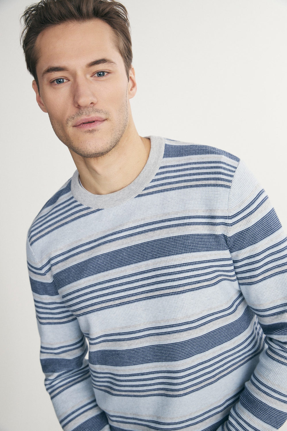 Textured striped sweater