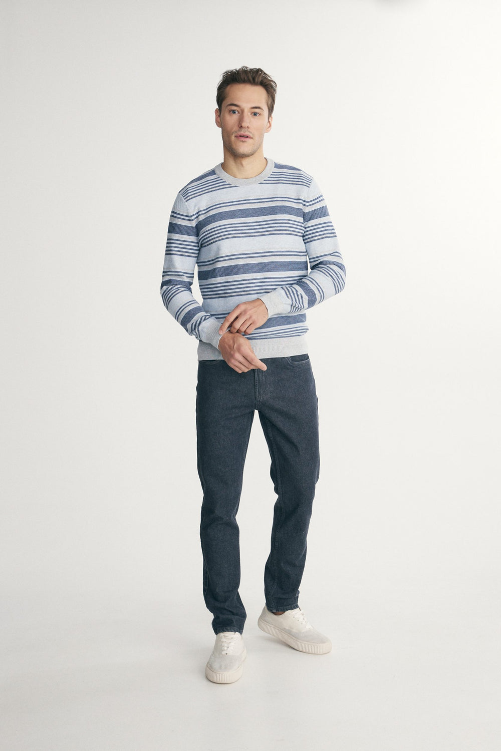 Textured striped sweater