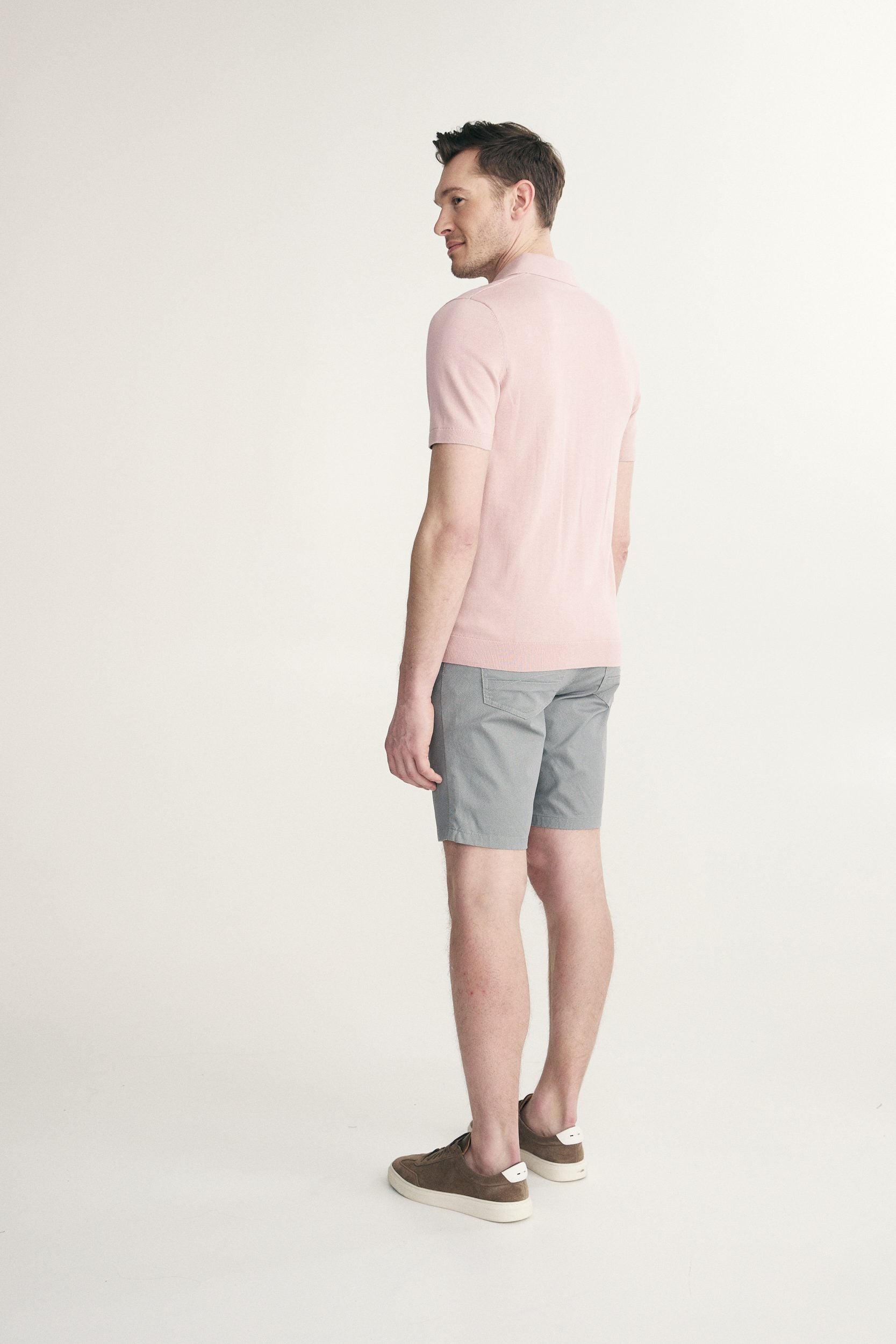 Textured vertical stripes polo