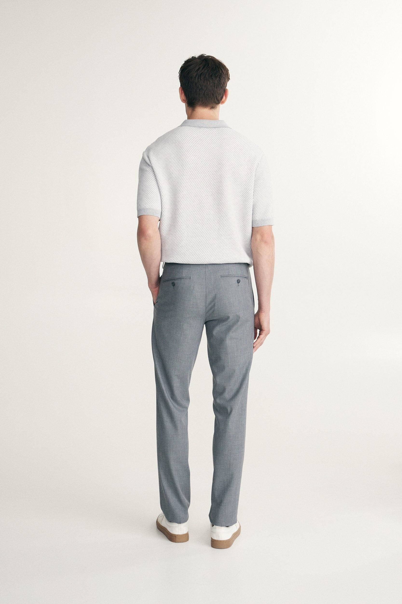 Polo en tricot texturé bicolore