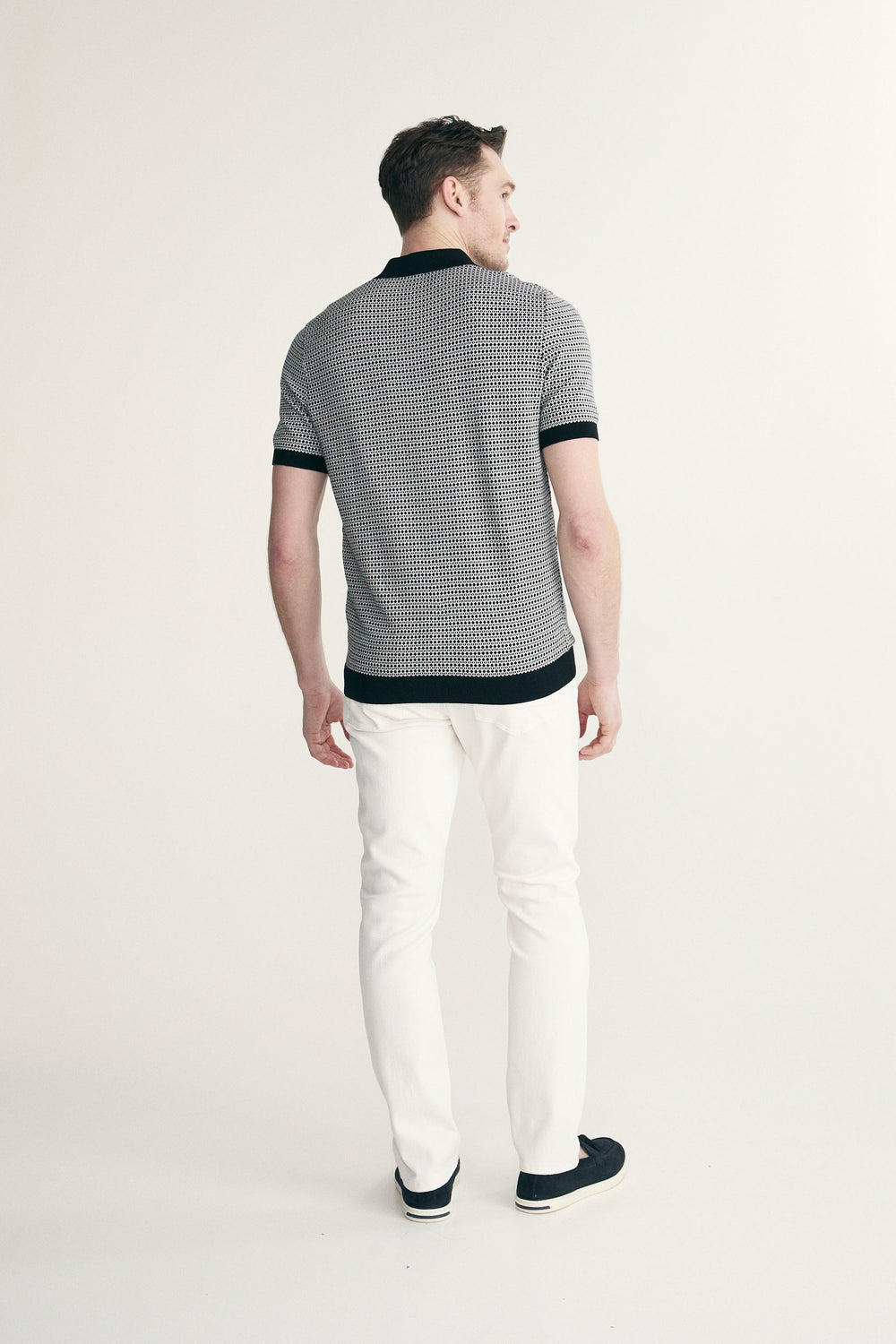 Polo jacquard deux tons