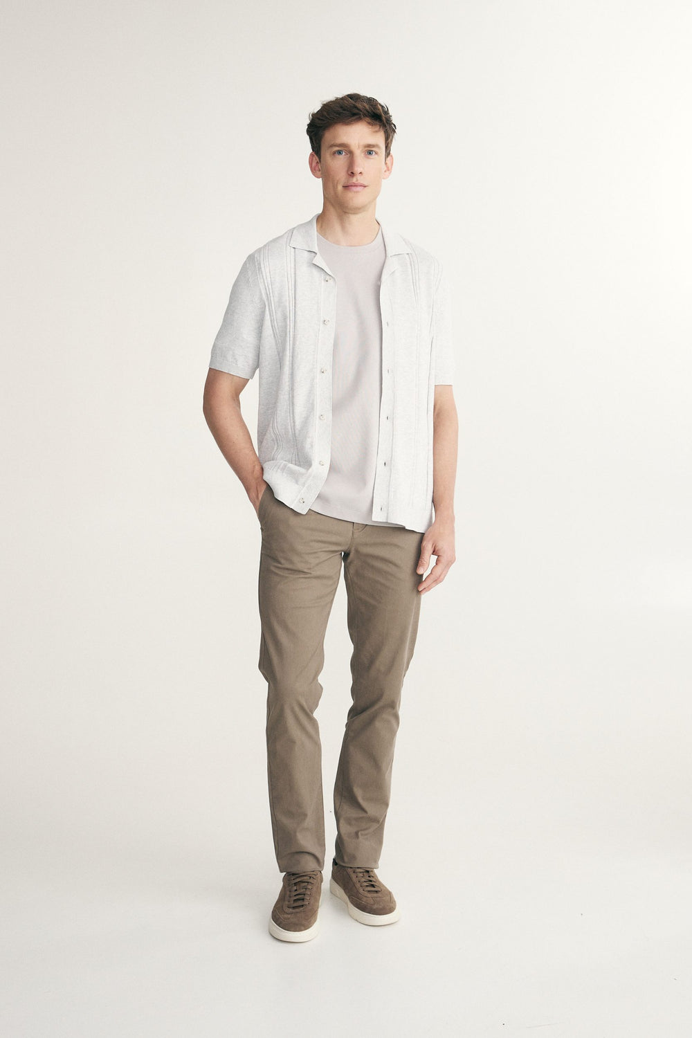 Chemise de maille à rayures verticales