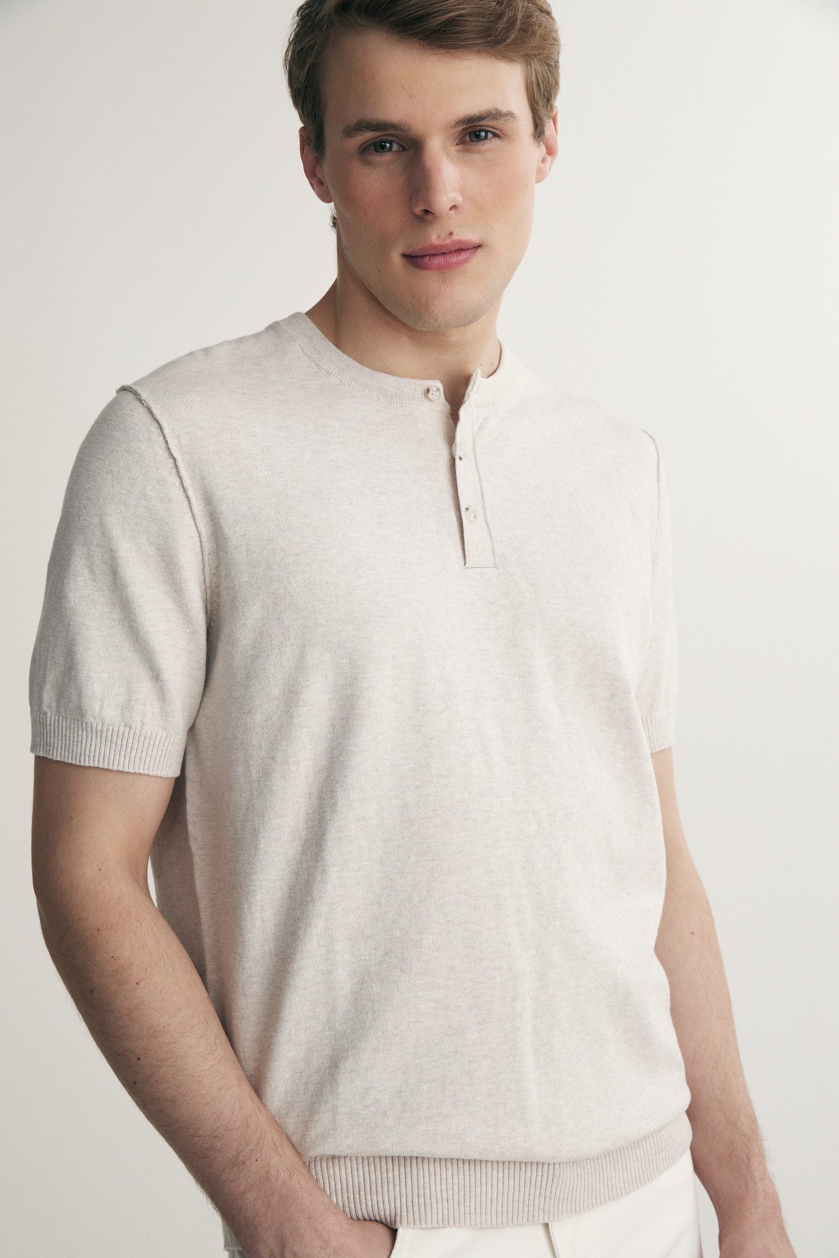Cotton henley shirt