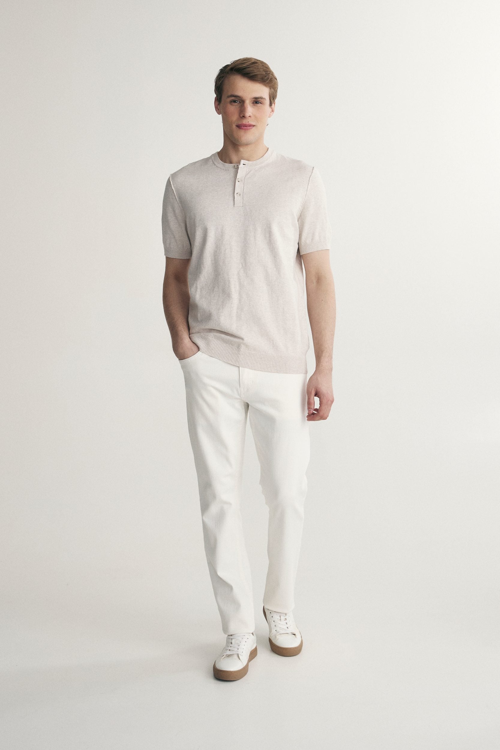 Cotton henley shirt