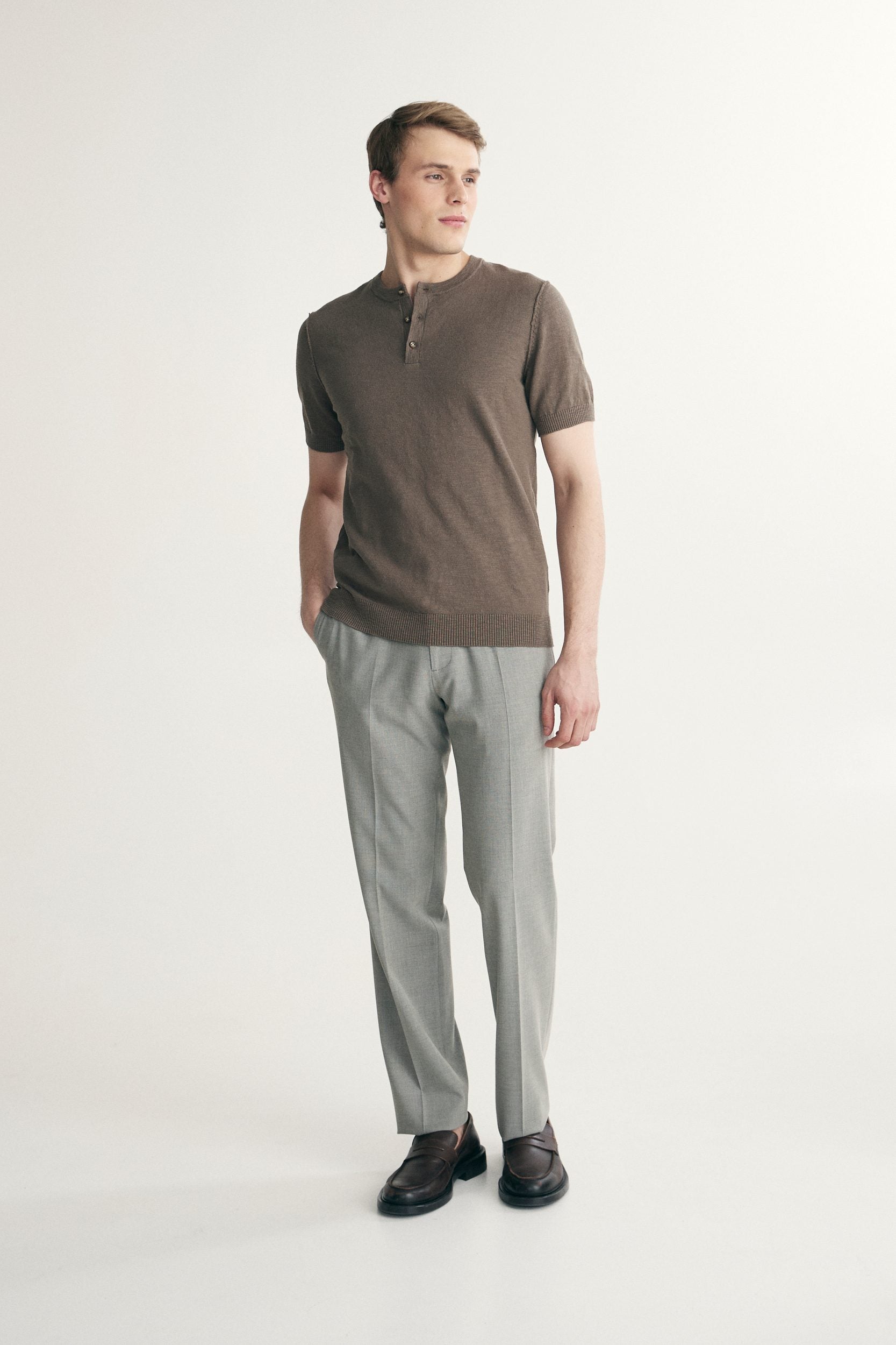 Cotton henley shirt