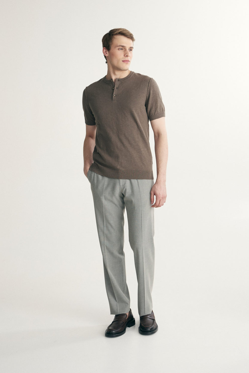 Cotton henley shirt