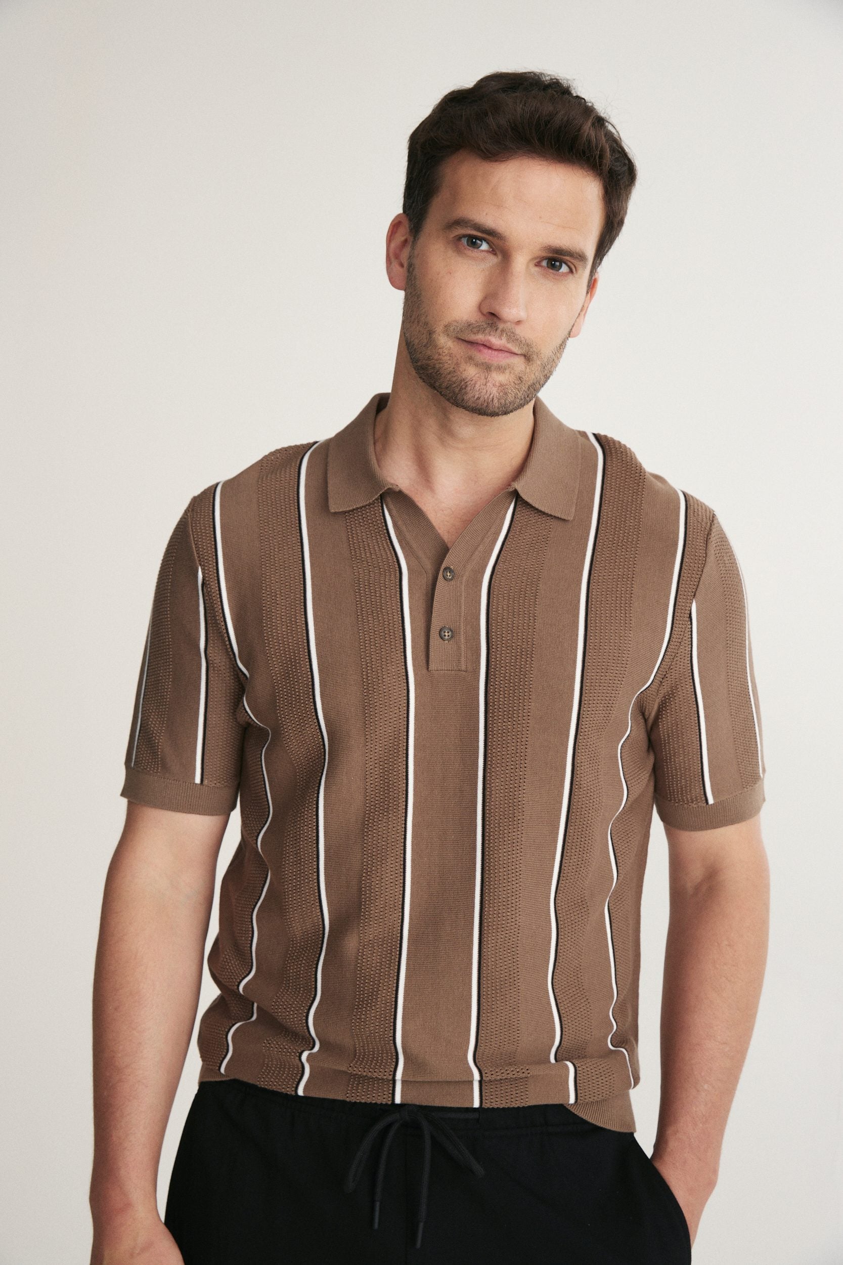 Striped Knit Polo