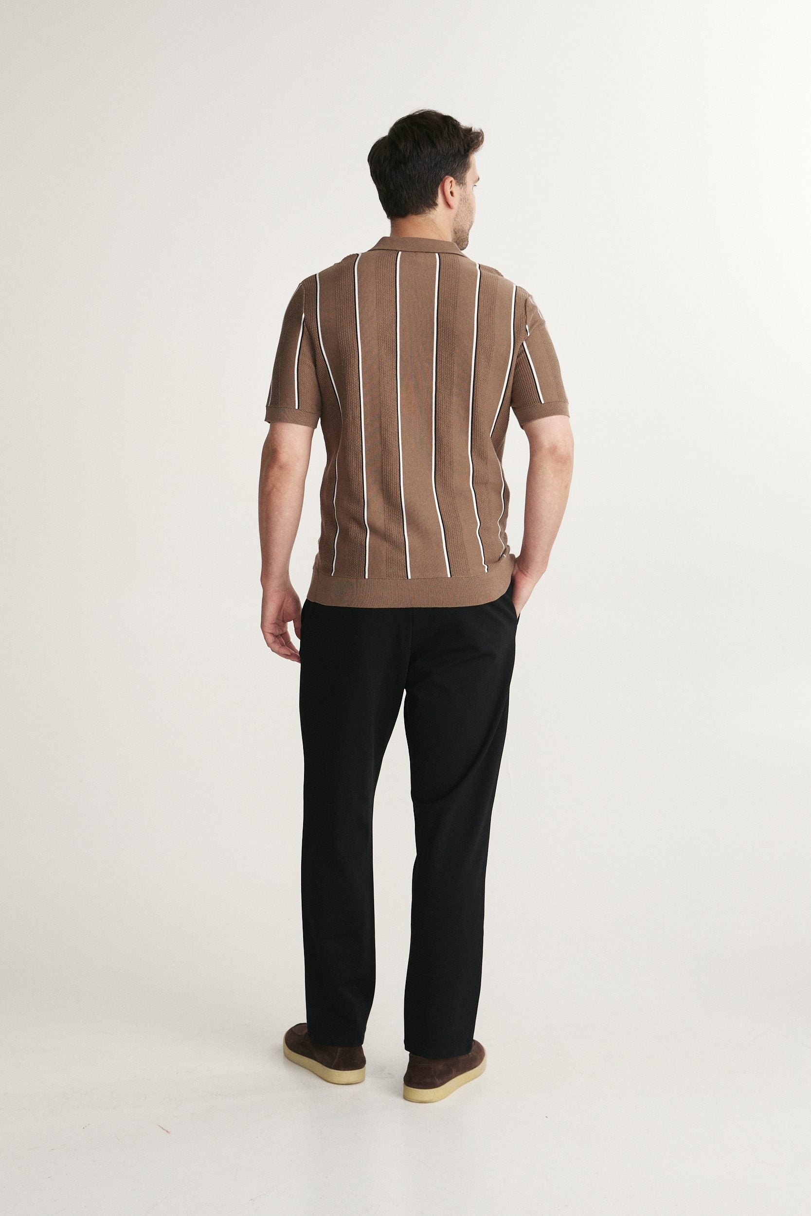 Striped Knit Polo