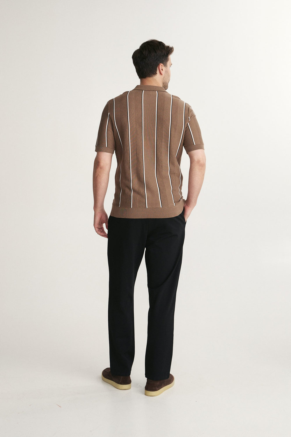 Striped Knit Polo