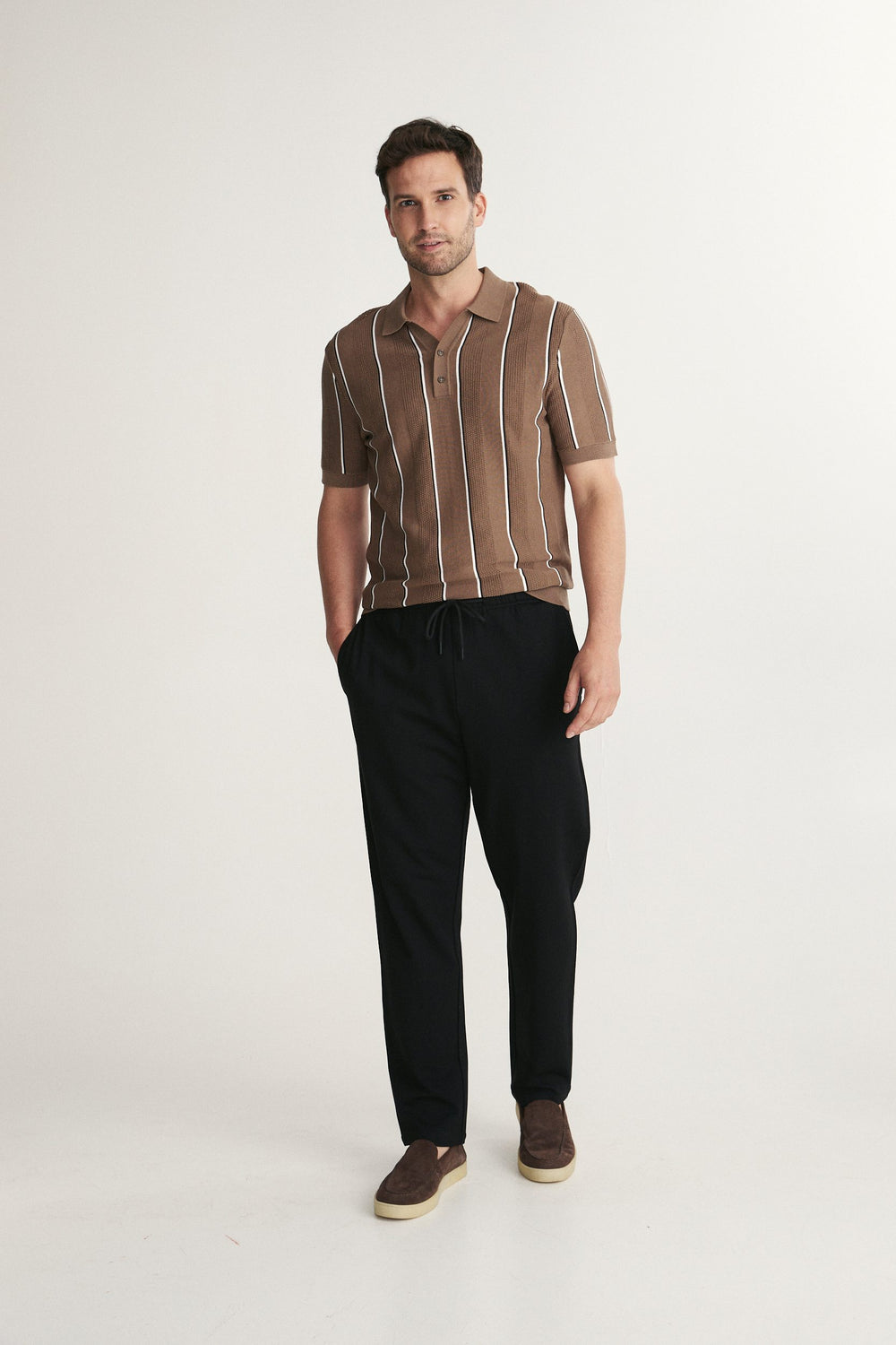 Striped Knit Polo