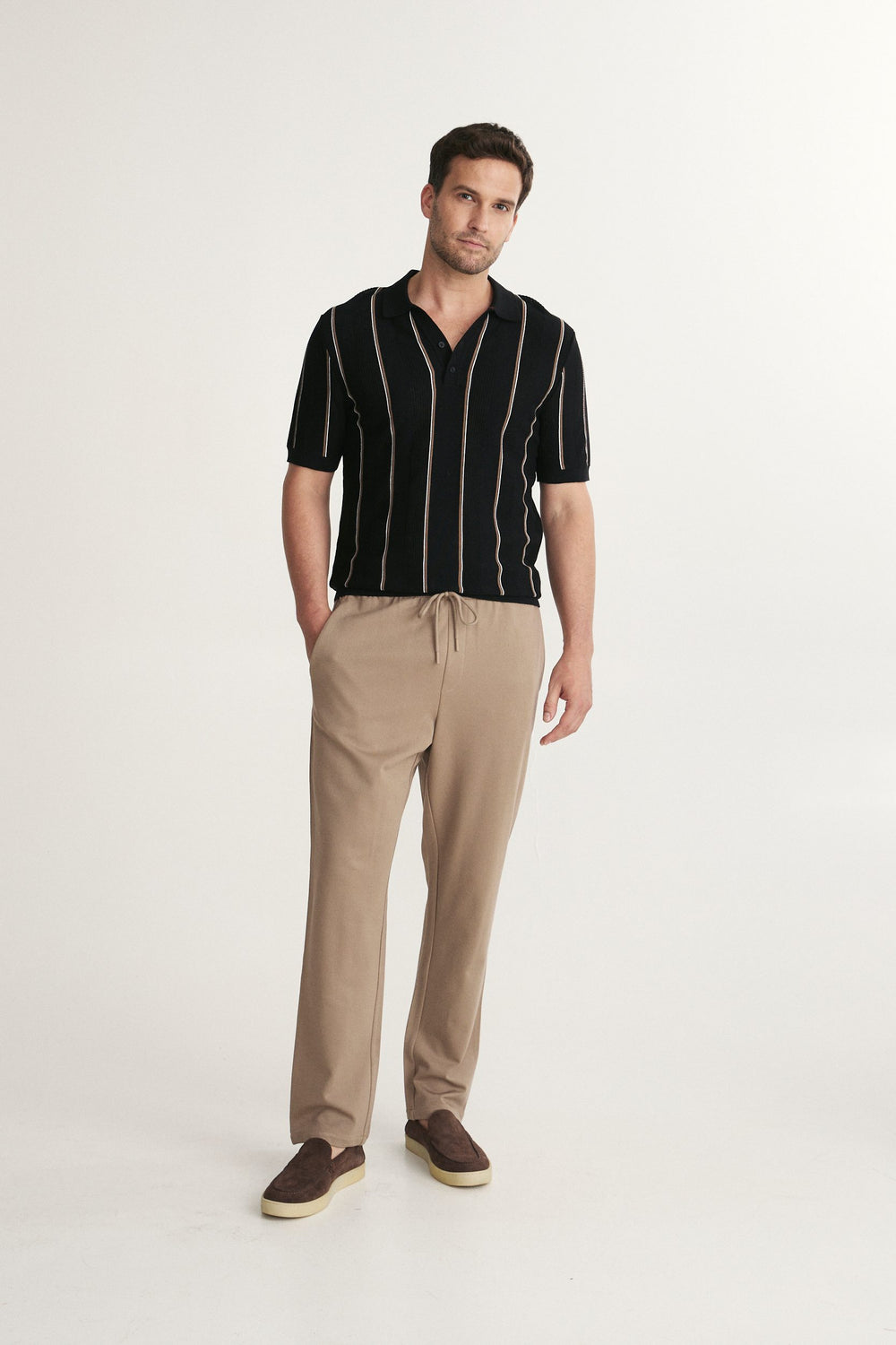 Striped Knit Polo
