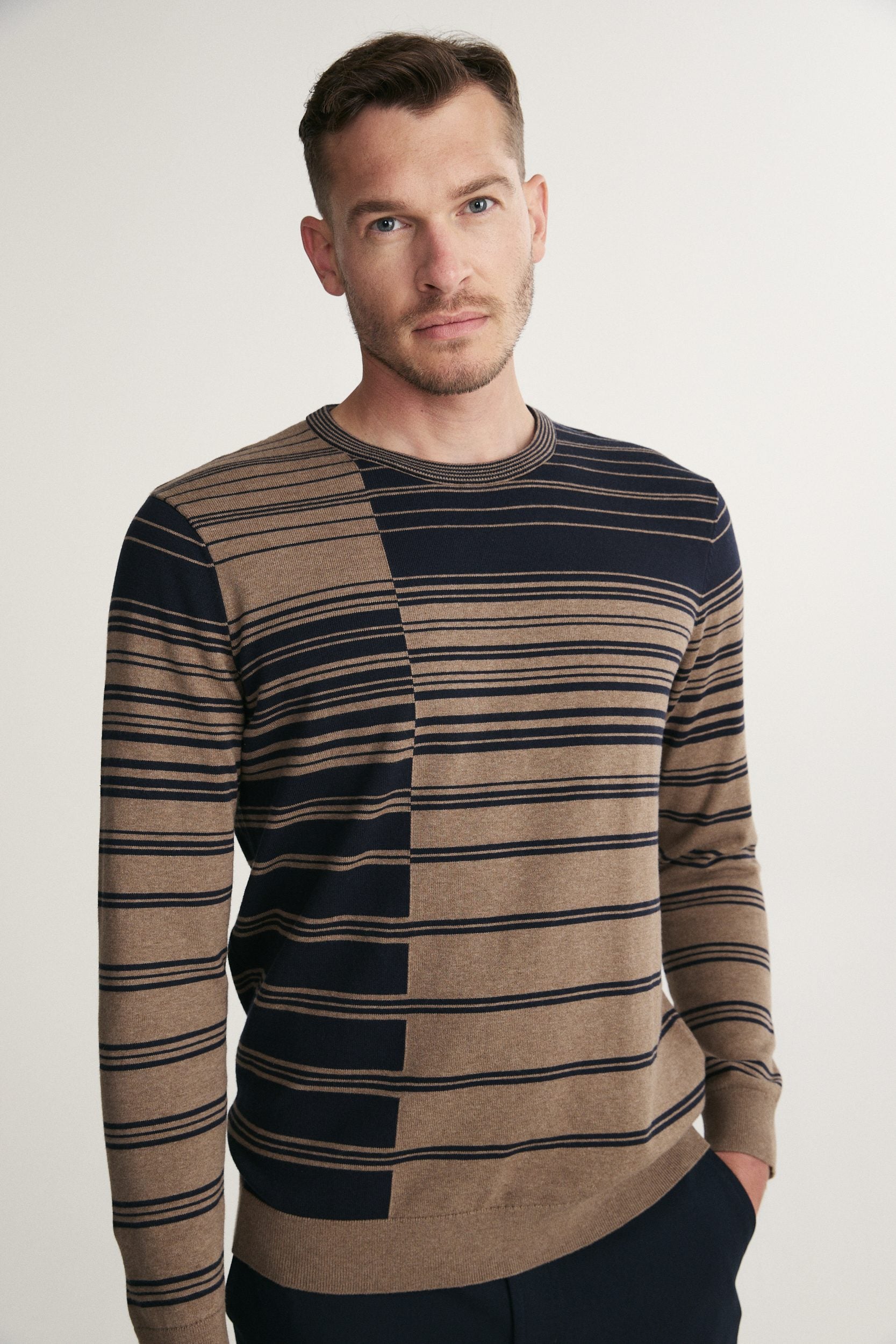 Striped Crew-Neck Sweater