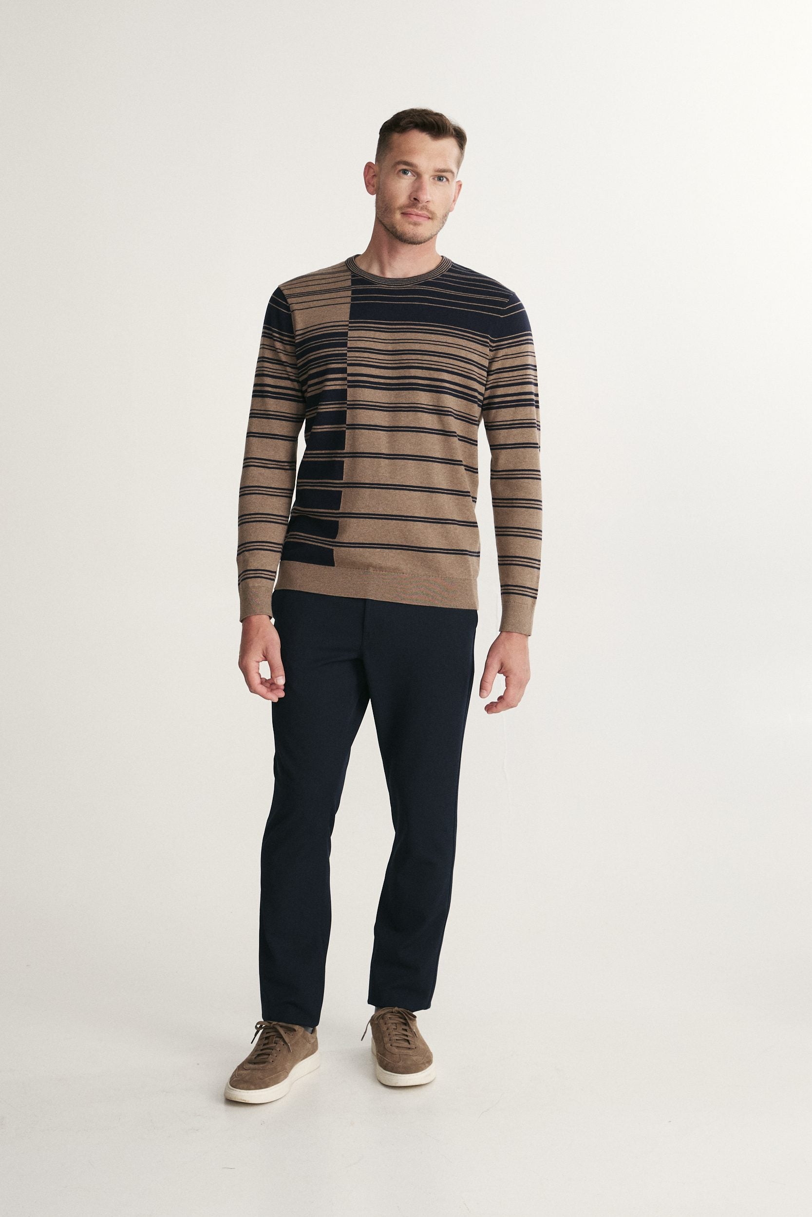 Striped Crew-Neck Sweater