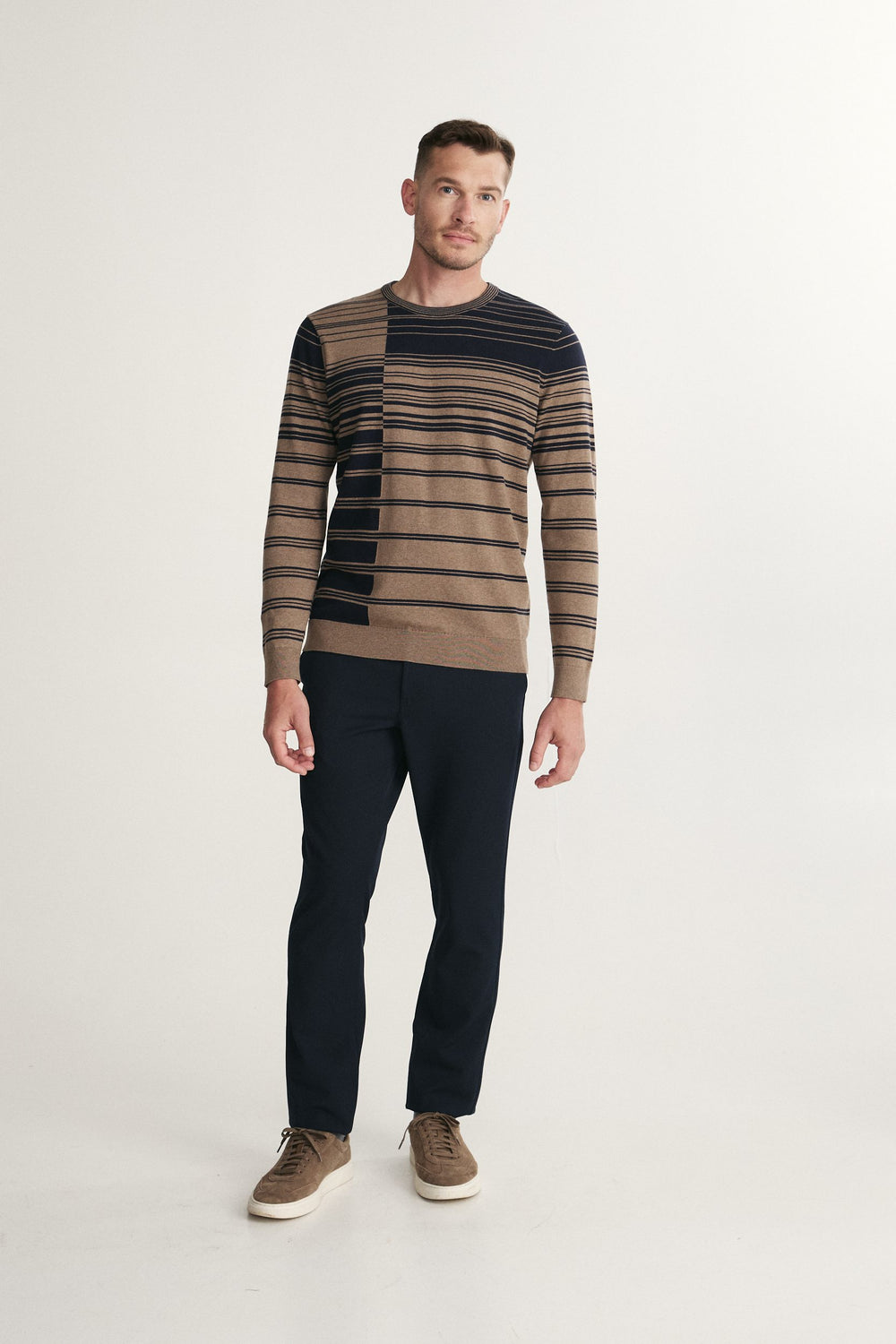 Striped Crew-Neck Sweater