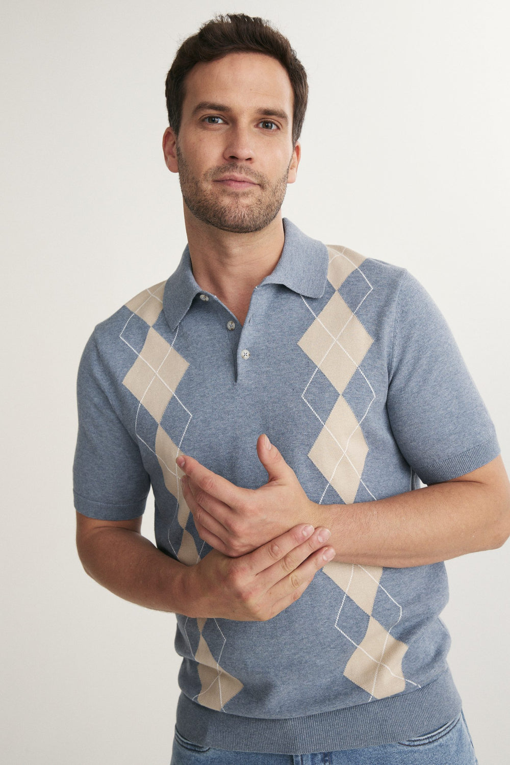 Argyle Johnny Collar Polo