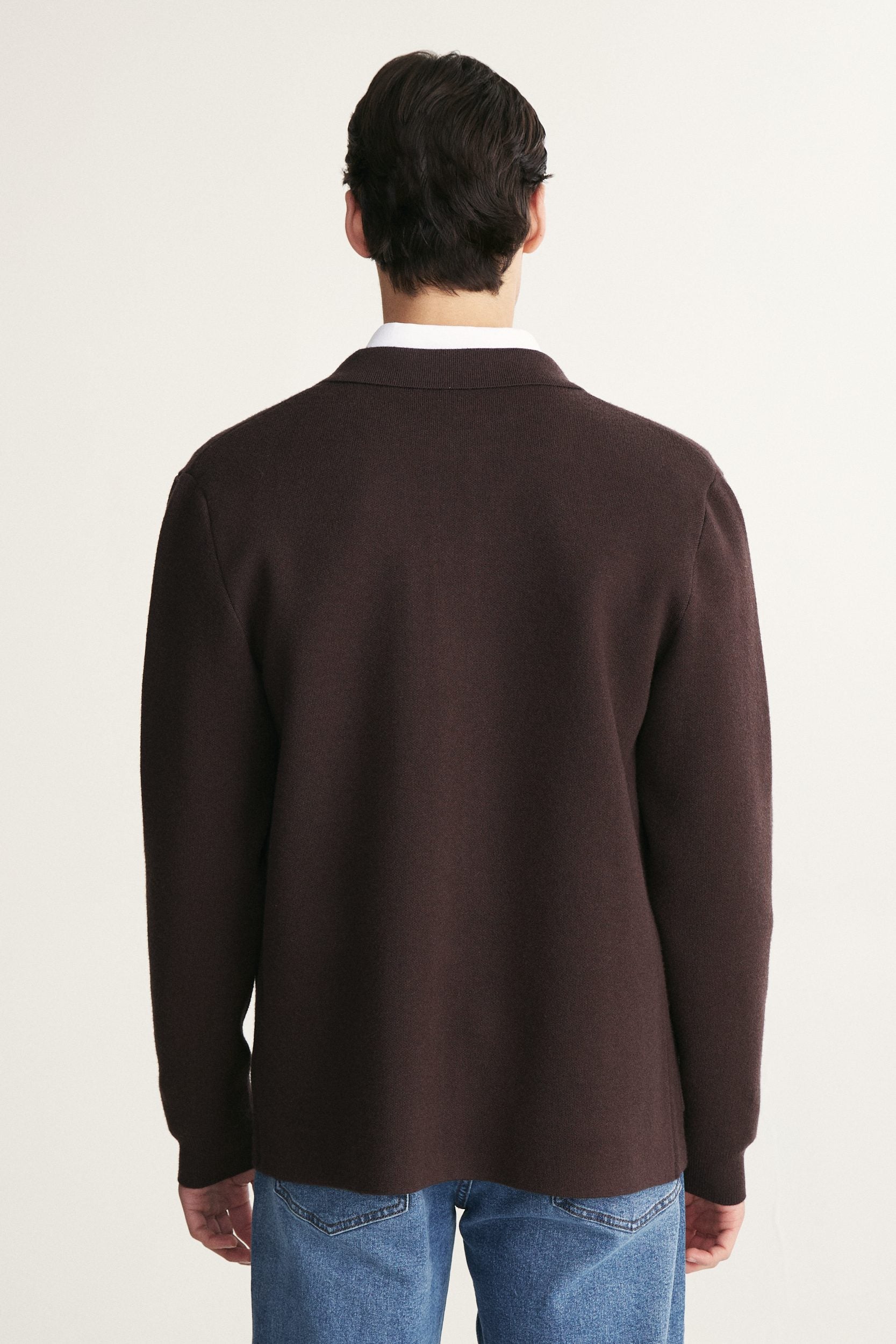 Overshirt look knitted cardigan