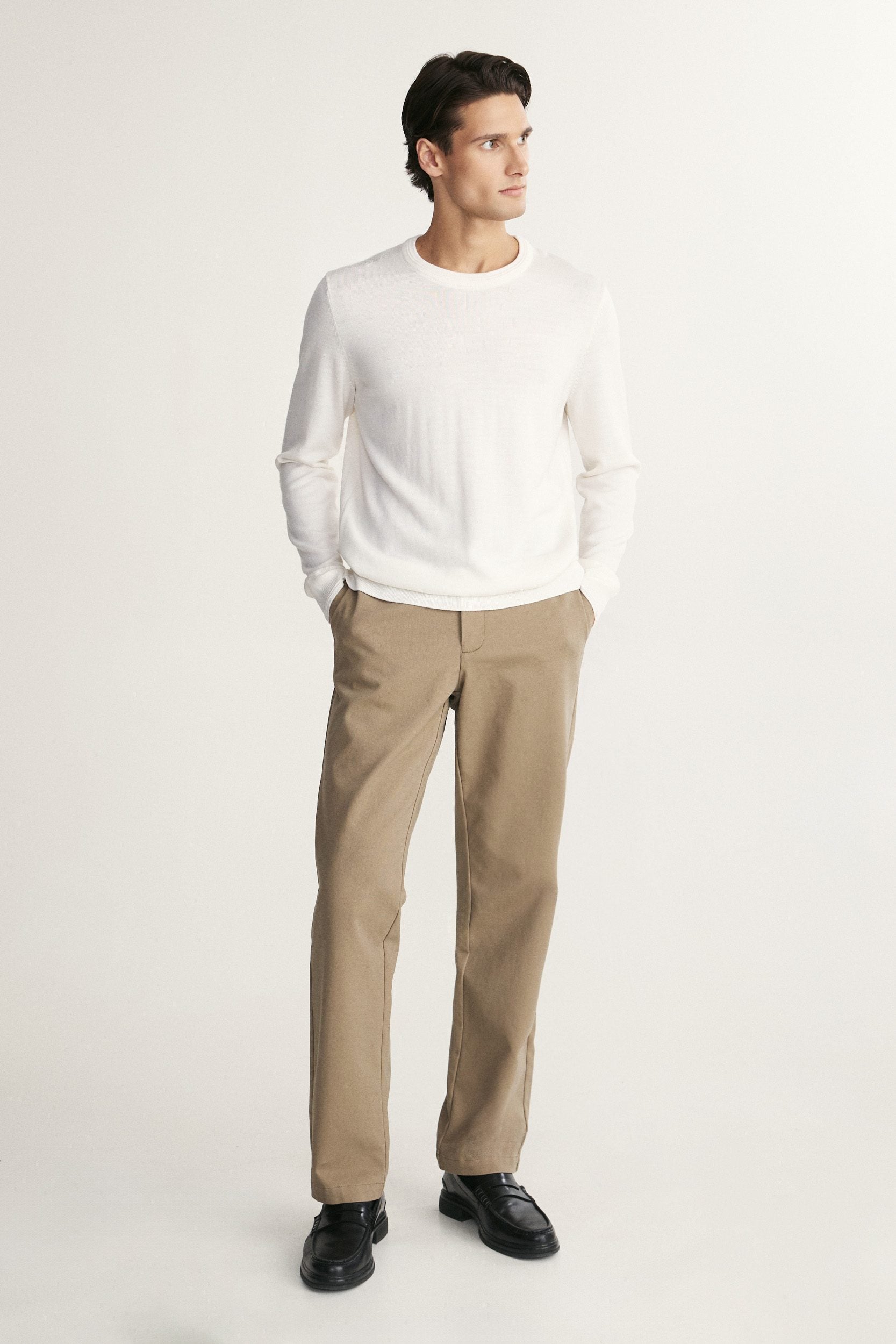 Merino wool crew neck sweater