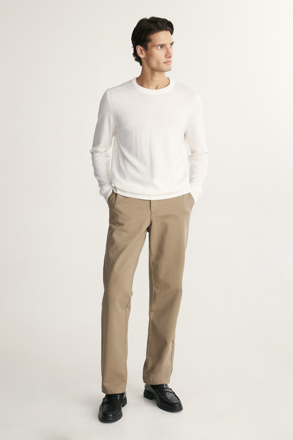 Merino wool crew neck sweater