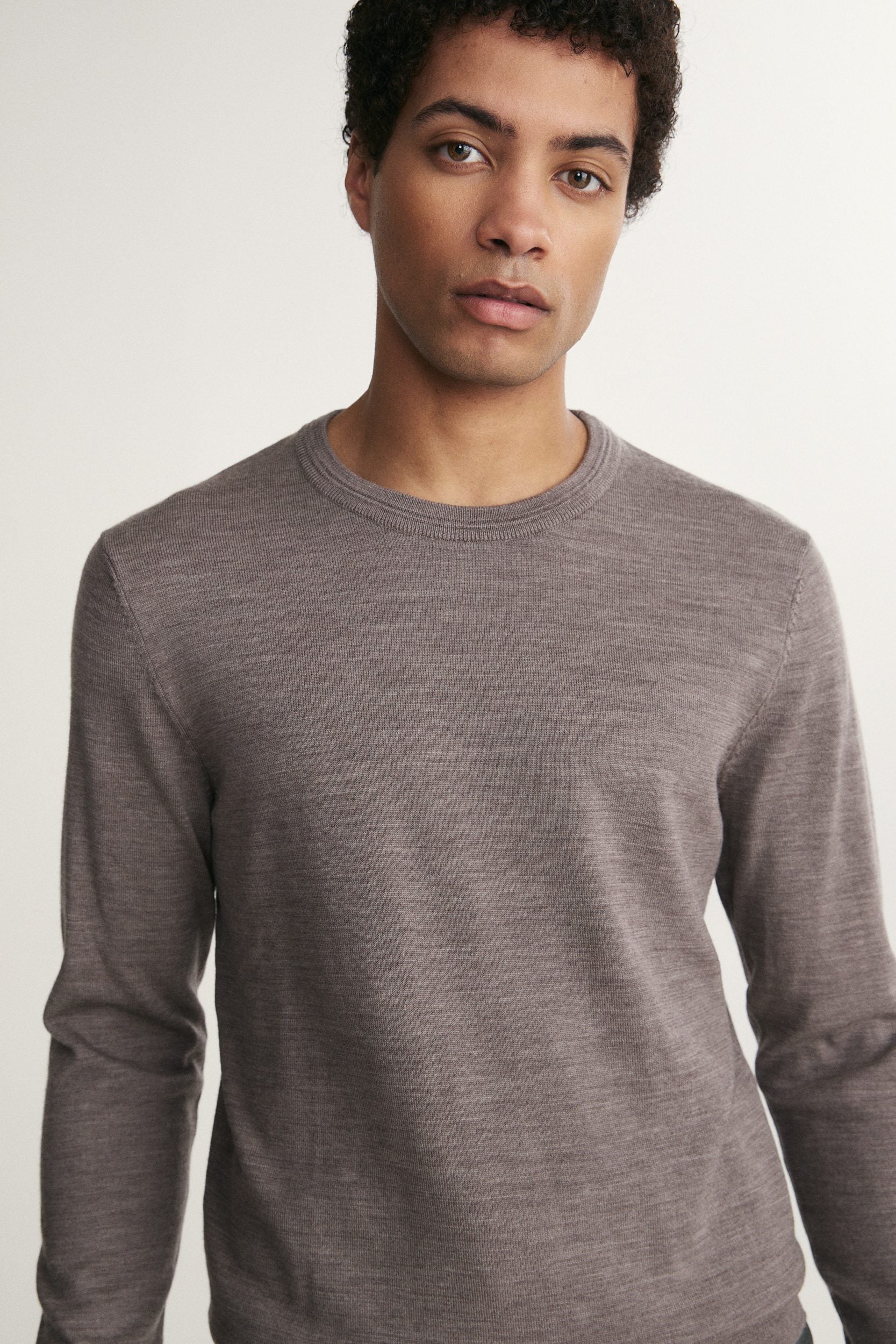 Merino wool crew neck sweater