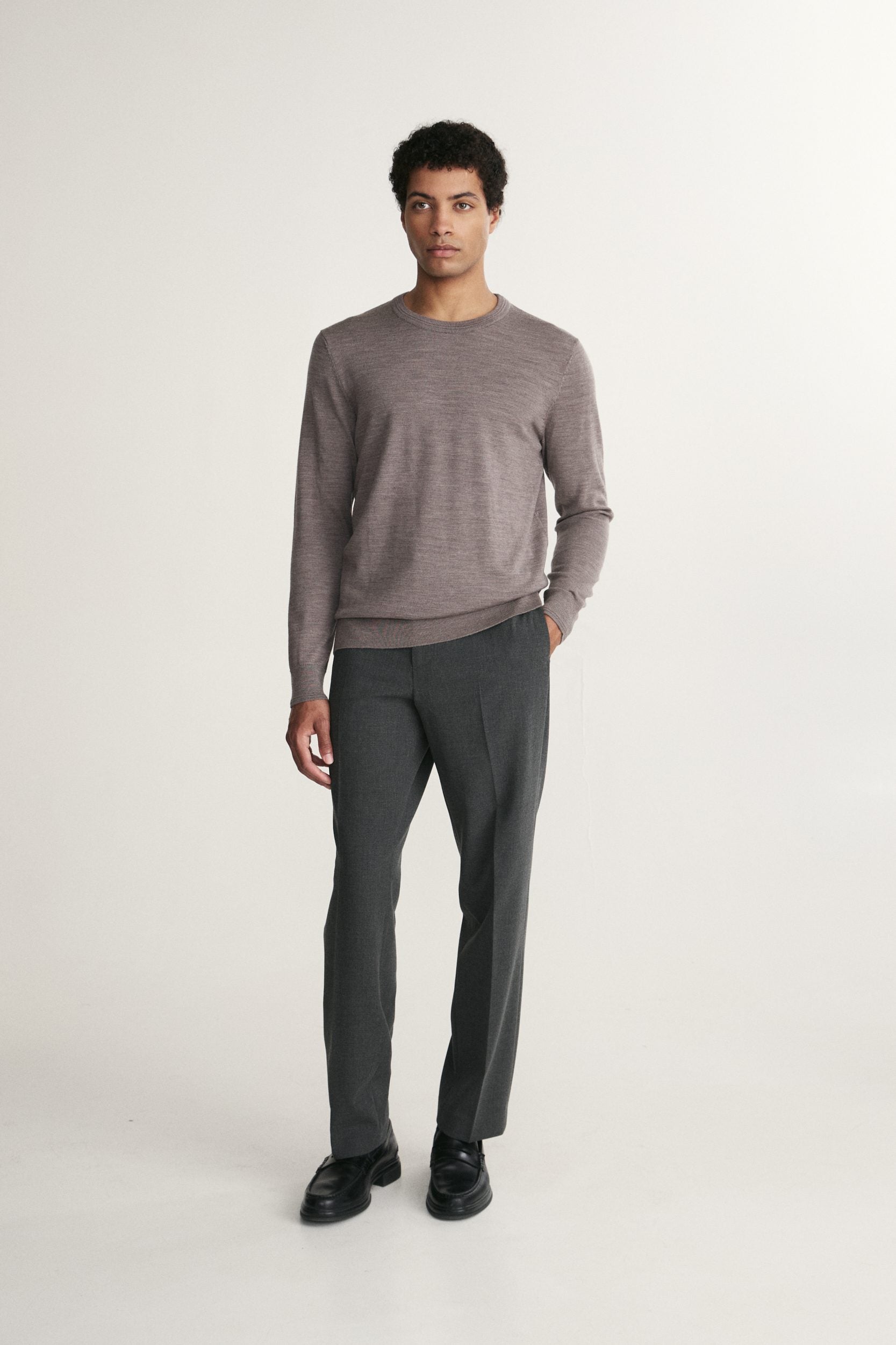Merino wool crew neck sweater