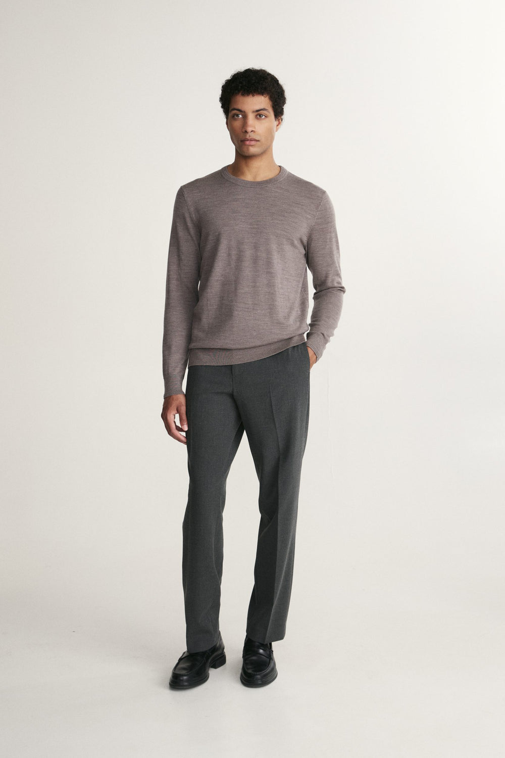 Merino wool crew neck sweater