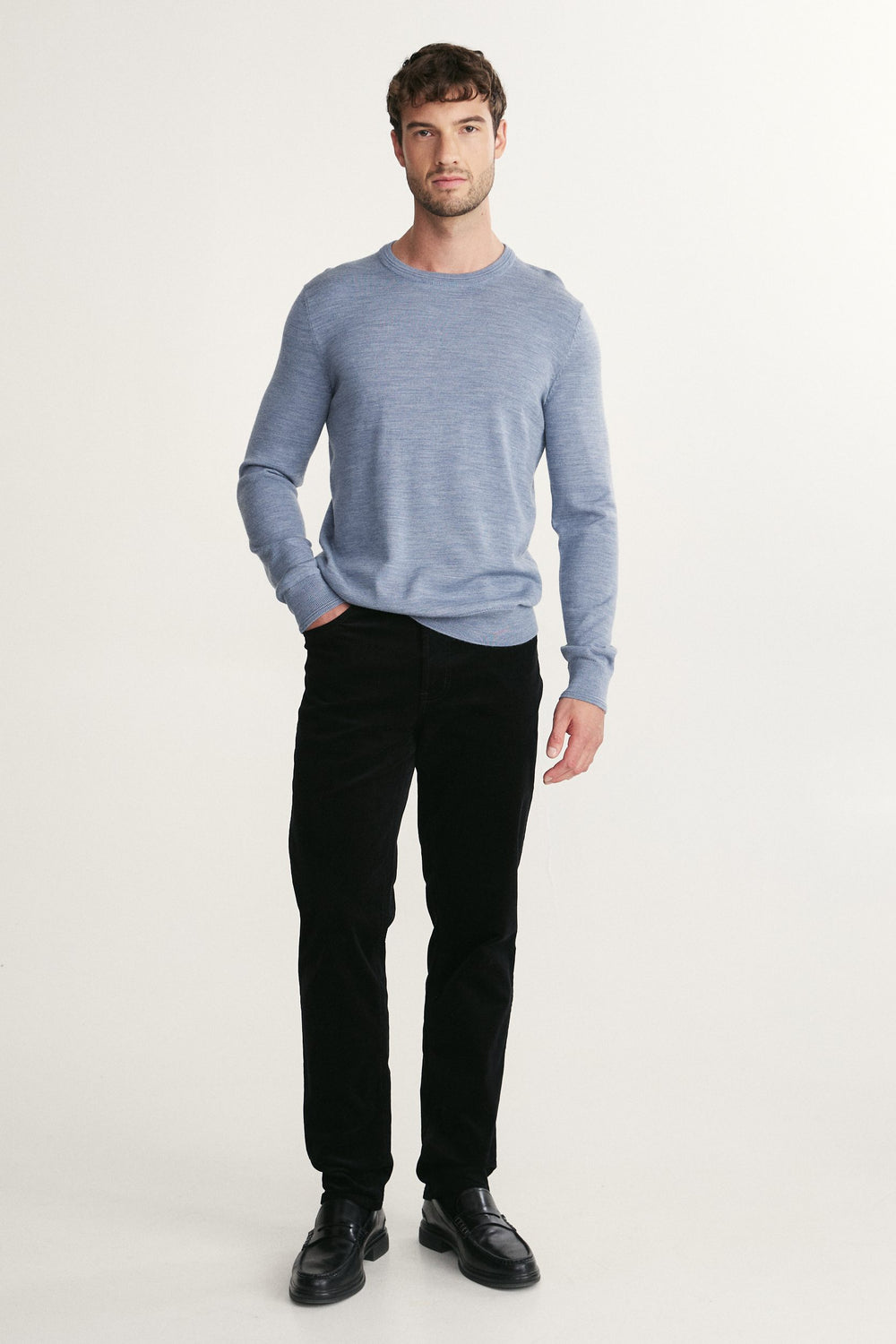 Merino wool crew neck sweater