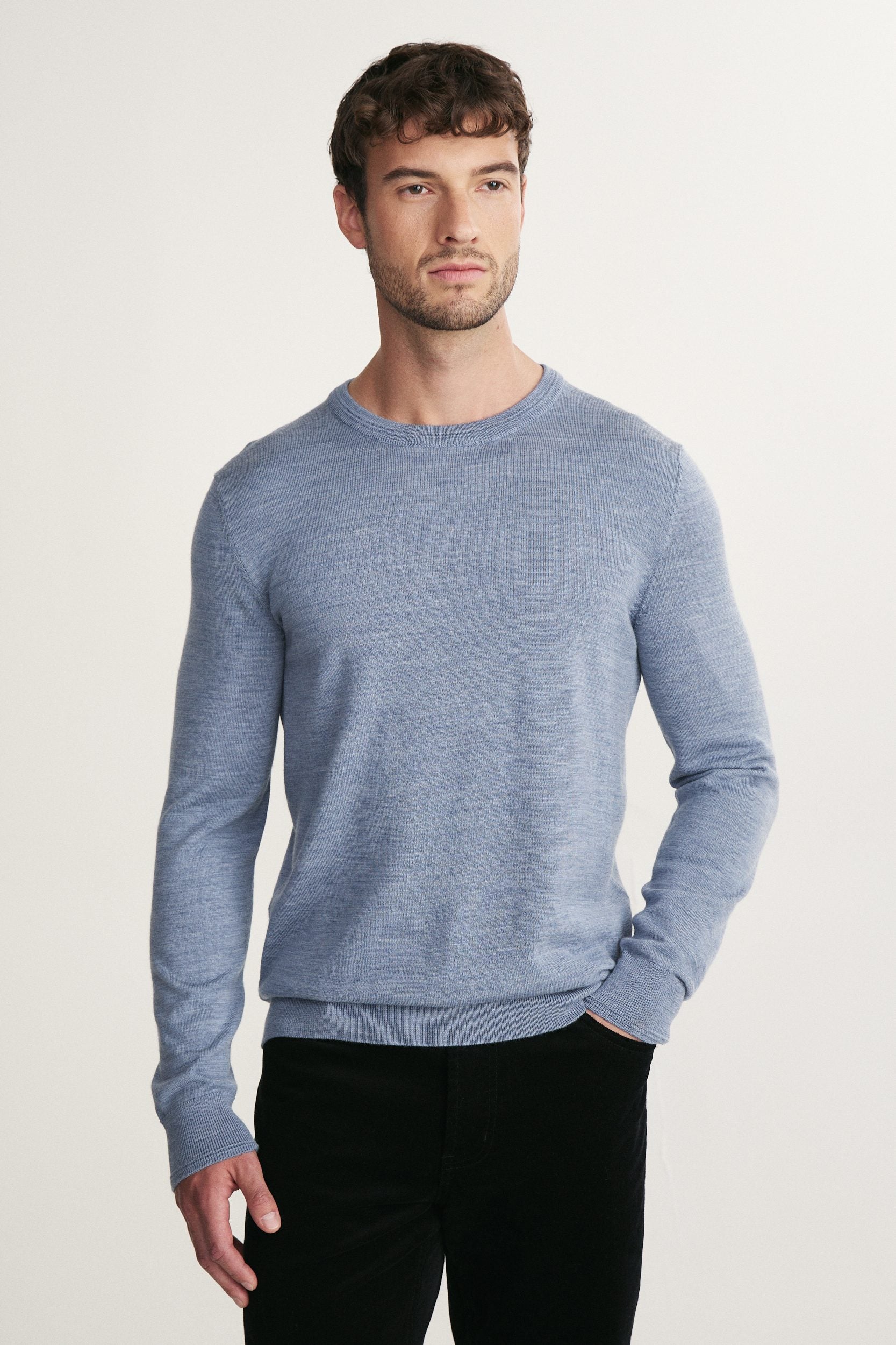 Merino wool crew neck sweater