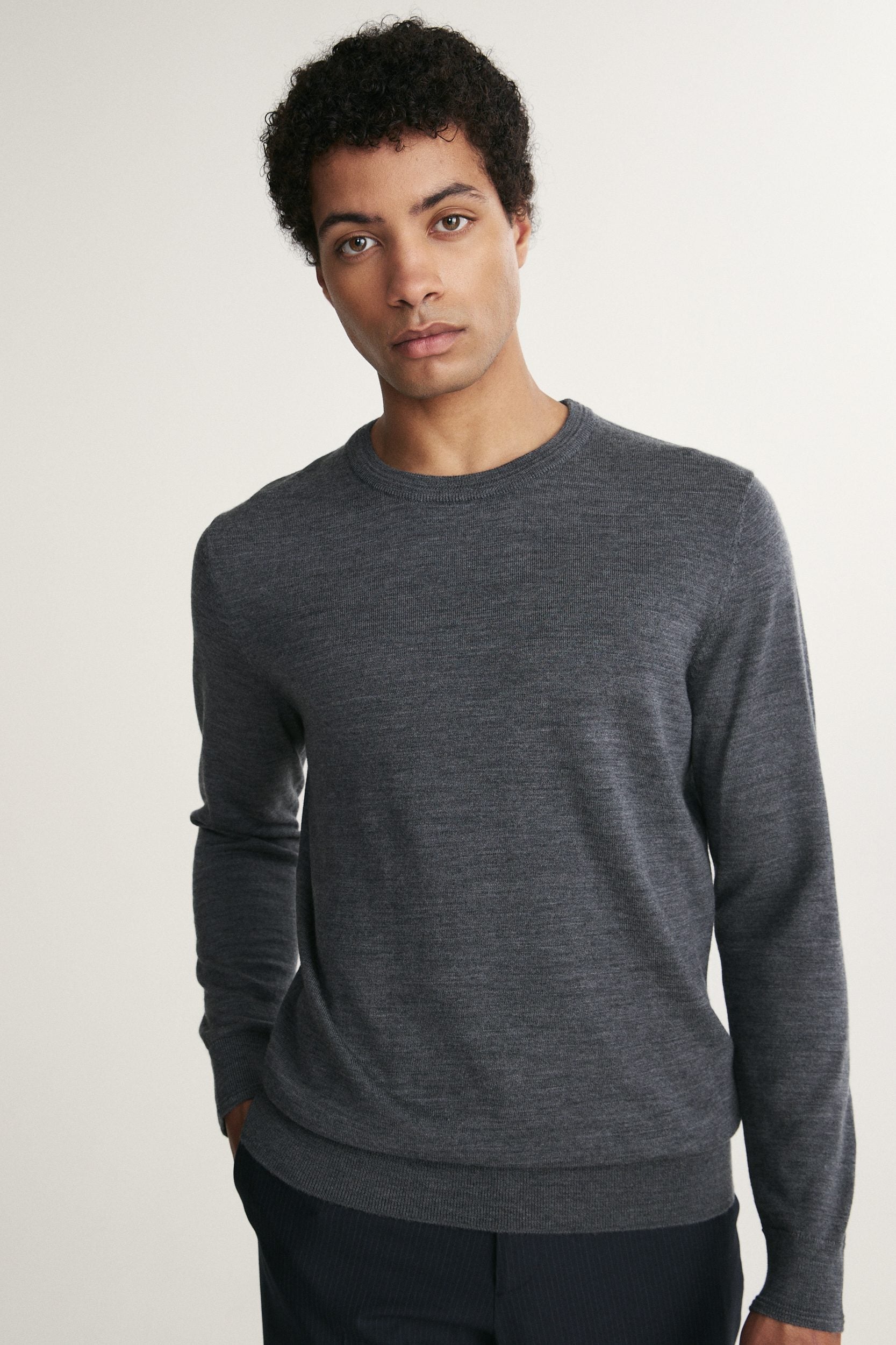 Merino wool crew neck sweater