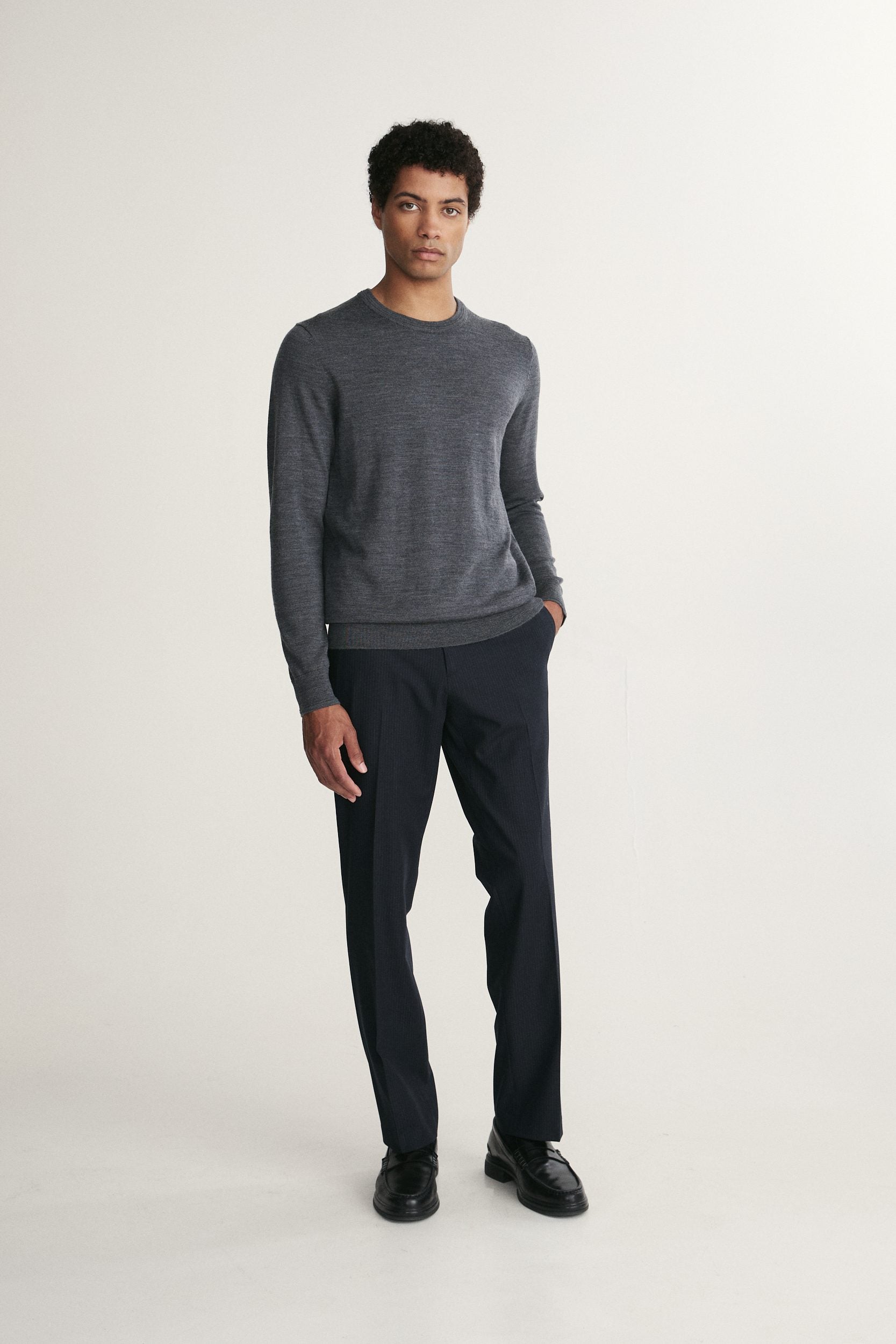 Merino wool crew neck sweater