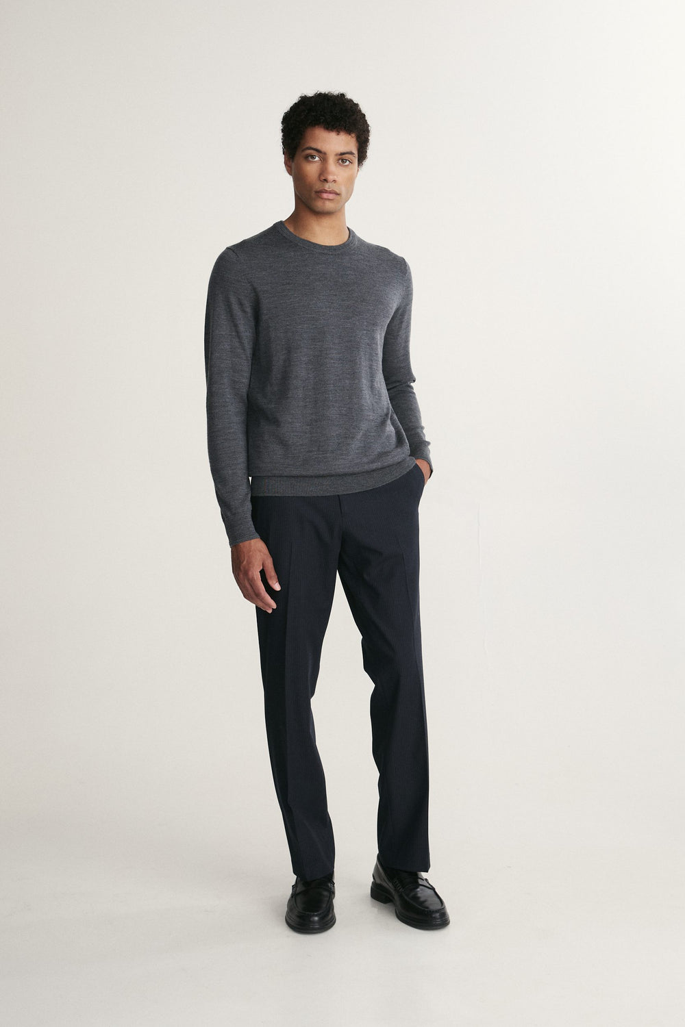 Merino wool crew neck sweater