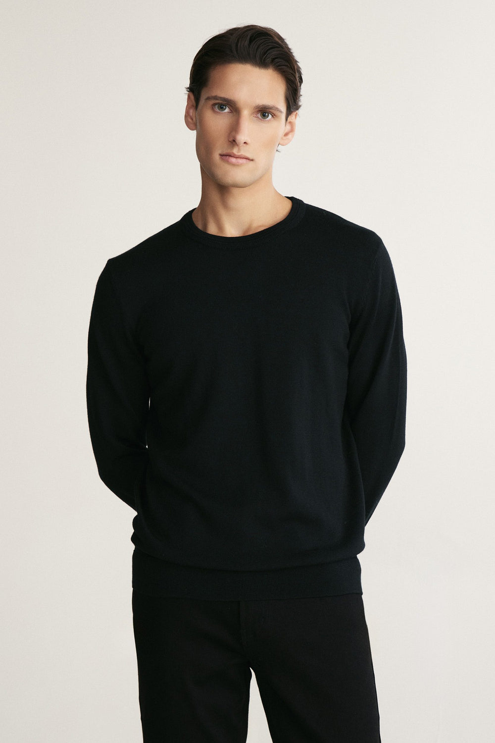 Merino wool crew neck sweater